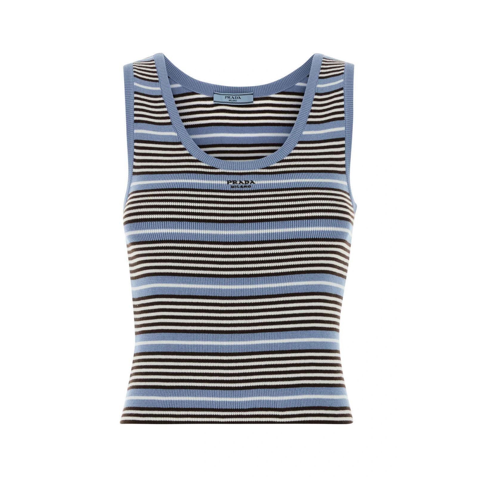 Prada PRADA Embroidered Cotton Blend Tank Top New & Authentic (Wom Size S / US 4 / IT 40 - 1 Thumbnail