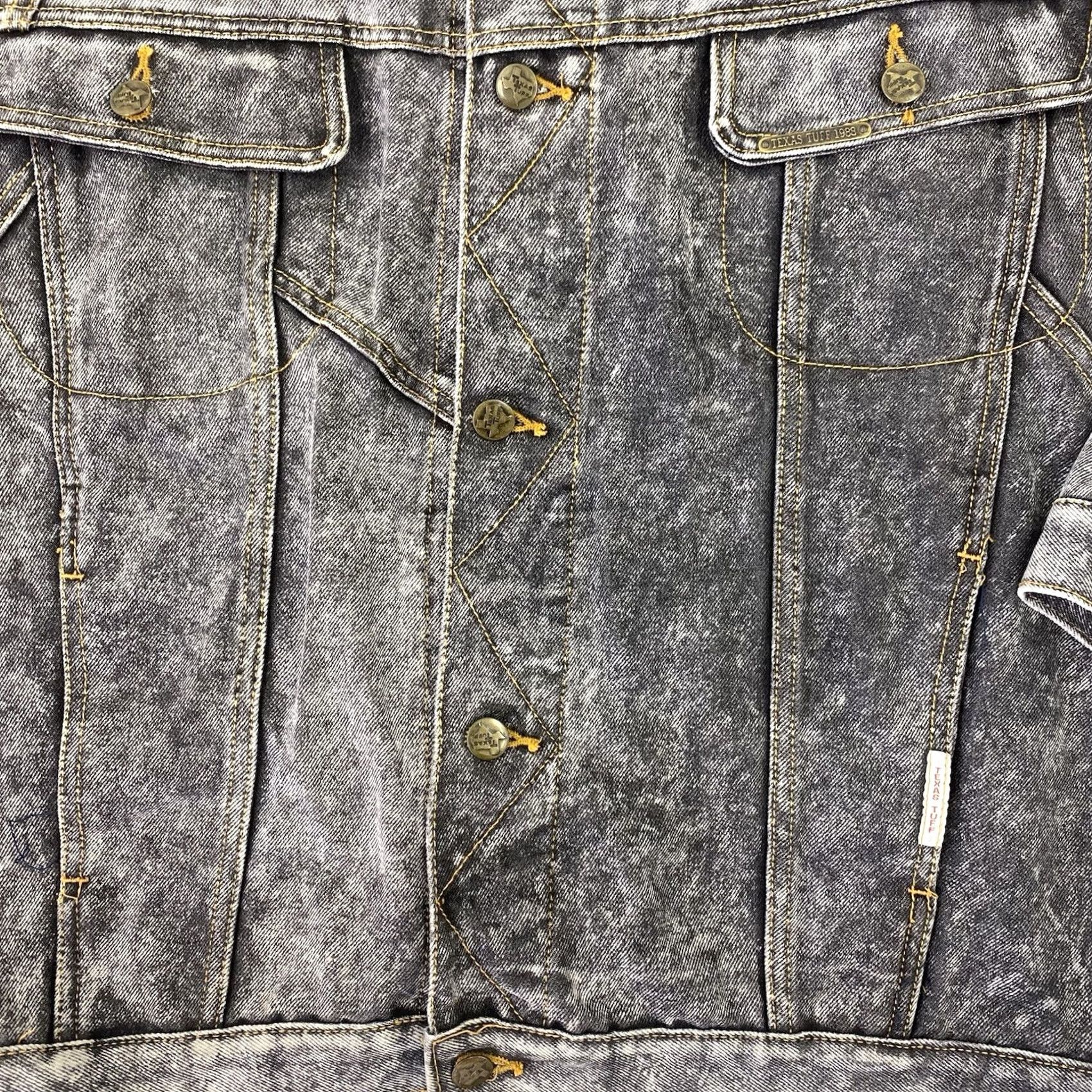 Denime VINTAGE Texas Tuff Denim Jacket Short Sleeve Mens Medium Blue 90s Western Classic Jeans Coat Size US 31 - 2 Thumbnail