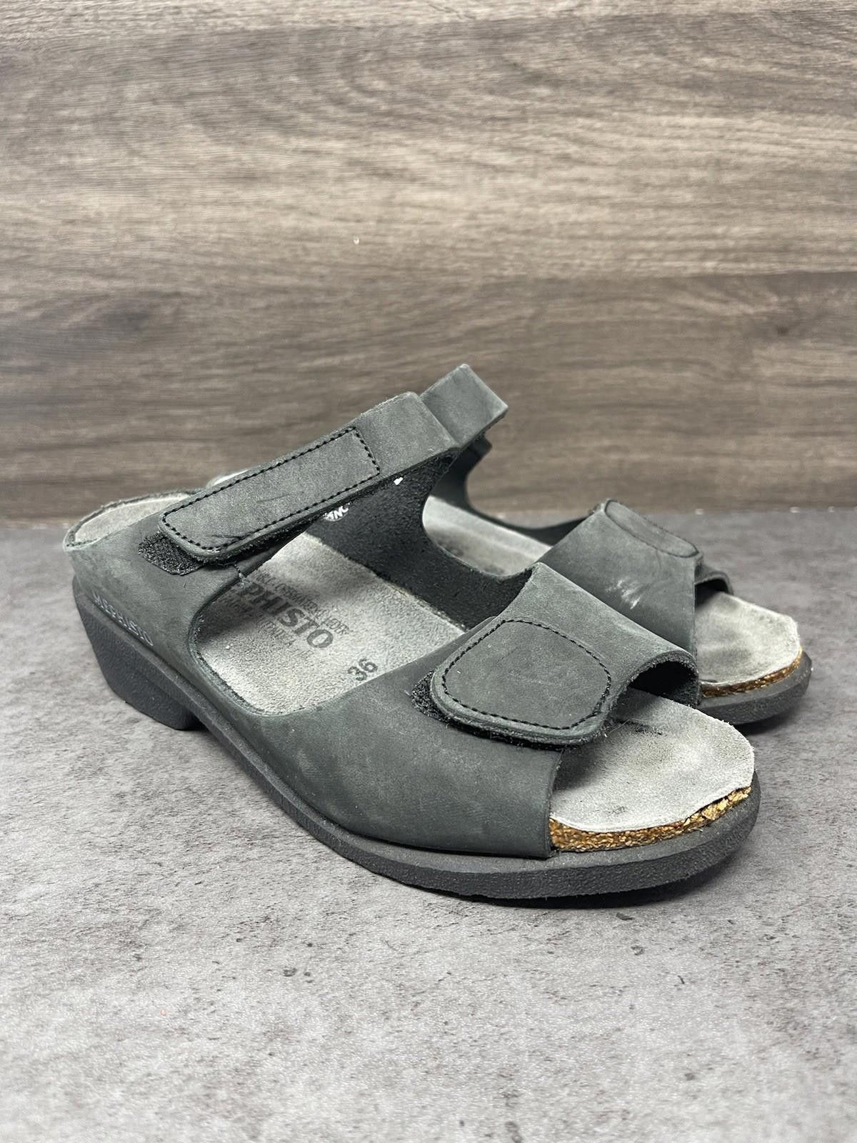 Mephisto Mephisto Sandals Womens Size 6 (36) Black Leather Size US 6 / IT 36 - 5 Thumbnail