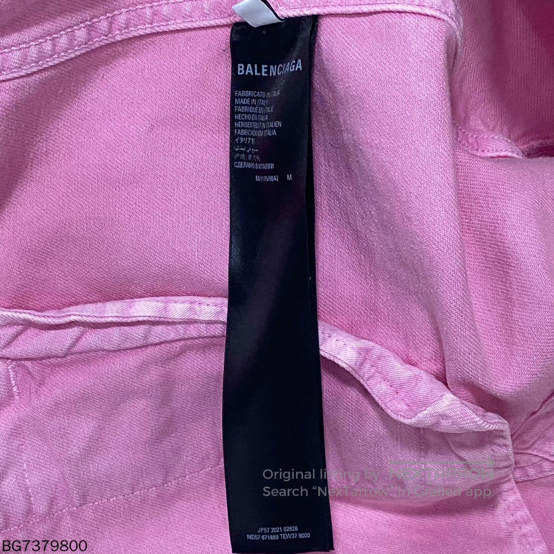 Balenciaga Balenciaga Pink Washed Denim Jacket. Size US M / EU 48-50 / 2 - 6 Thumbnail
