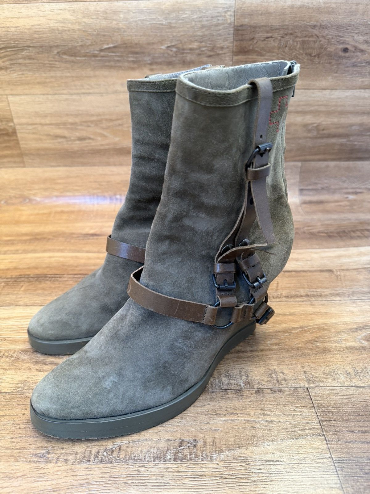A.F. Vandevorst A.F.VANDEVORST Strapped Leather Fetish Boots Size US 8 / IT 38 - 4 Thumbnail