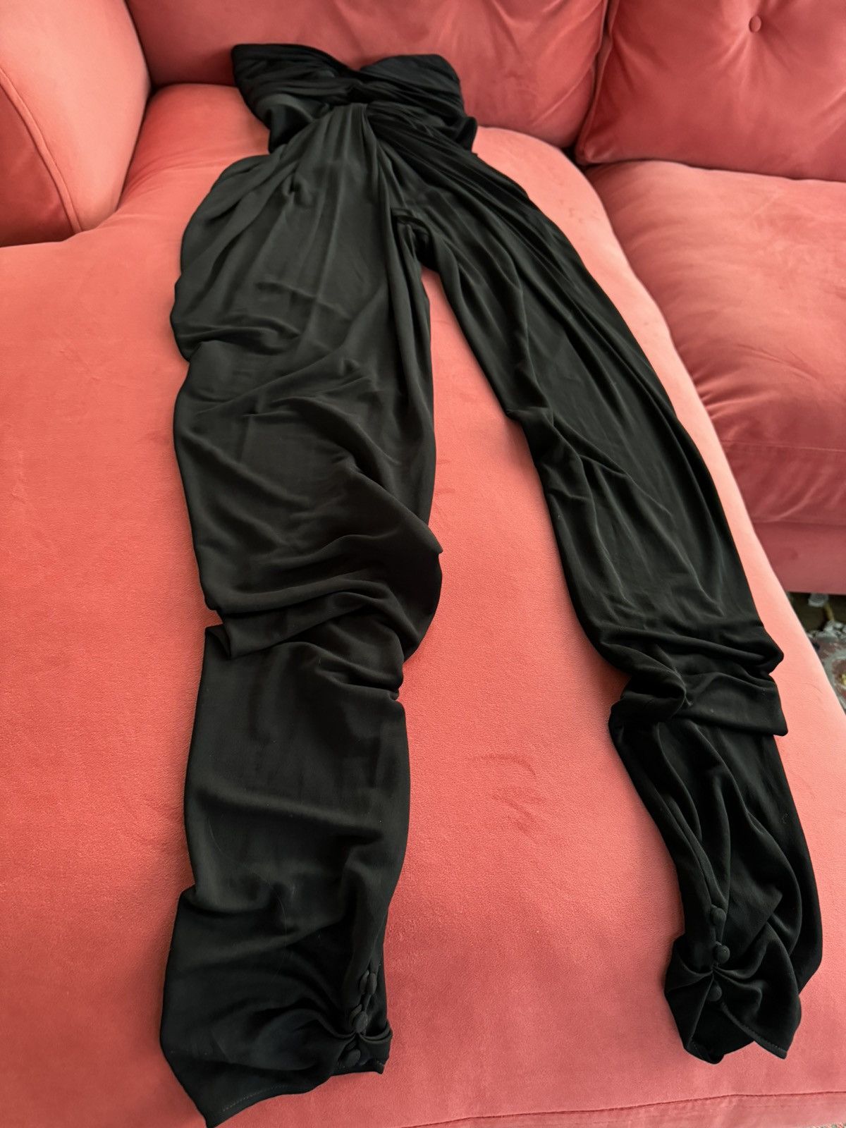 Saint Laurent Paris Saint Laurent black off shoulders jumpsuit, size M Size 27" / US 4 / IT 40 - 10 Thumbnail