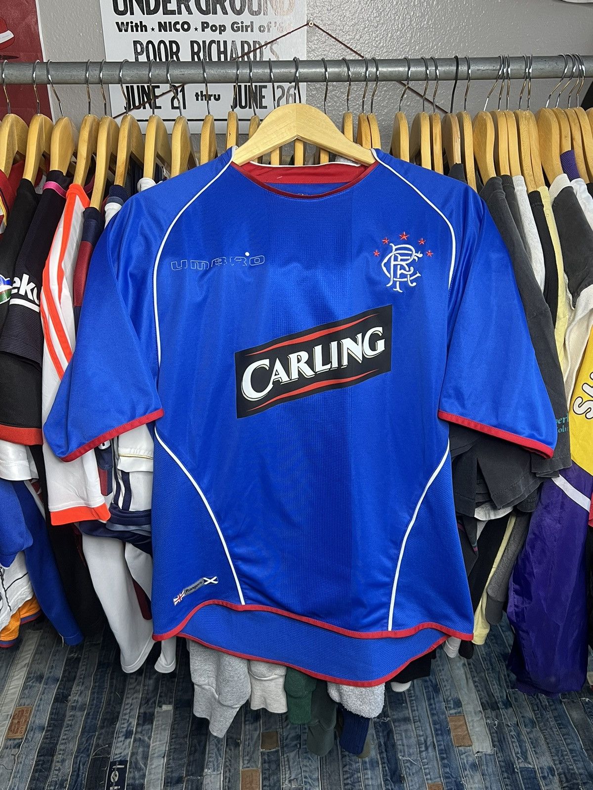 Soccer Jersey × Umbro × Vintage FC Rangers 2000s Home football shirt ...