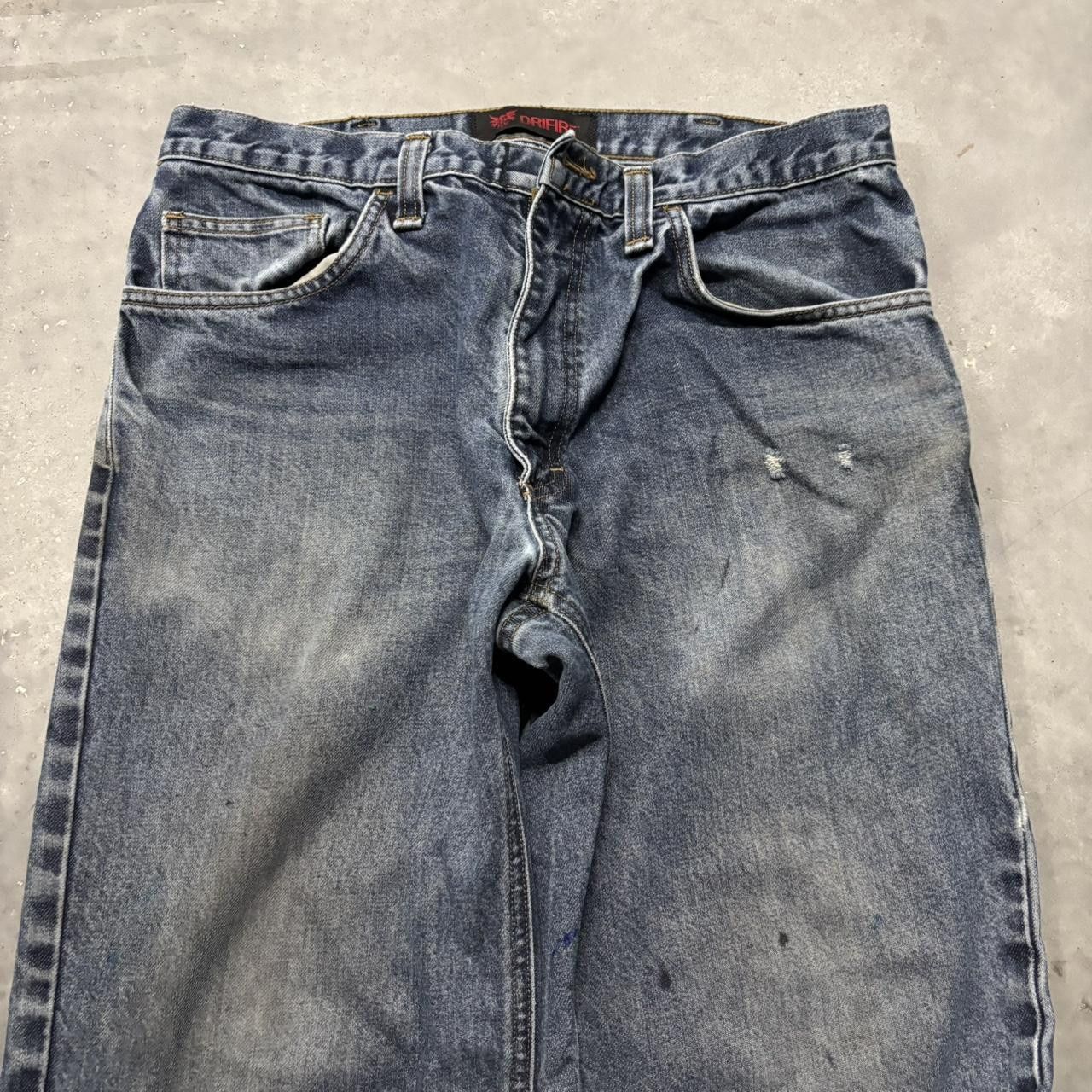 Japanese Brand × Vintage Crazy Vintage Y2K/2000s Grunge Dark Wash Workwear Denim Jeans! Size US 32 / EU 48 - 5 Thumbnail