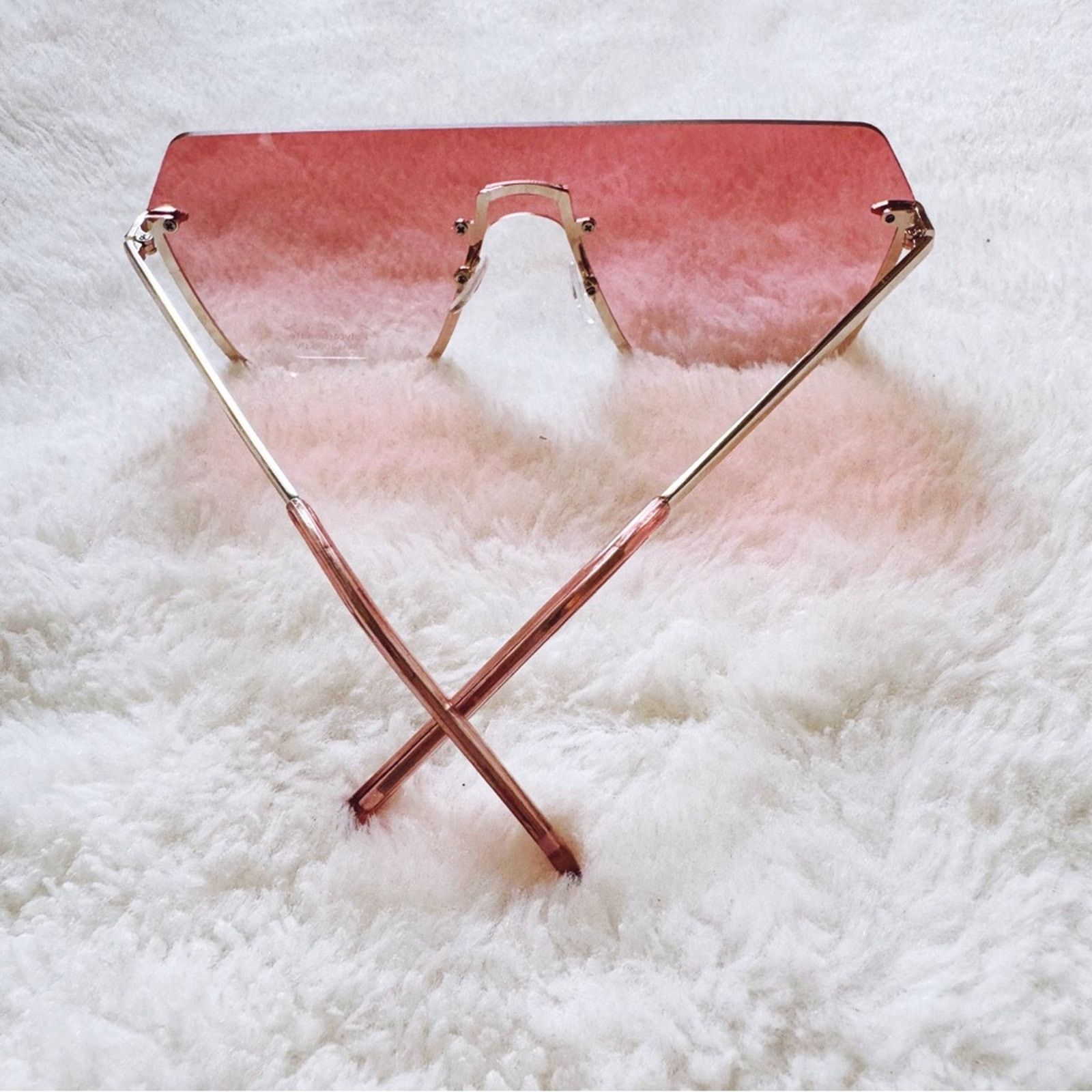 Other Kalia Pink Rimless Sleek Sunglasses Size ONE SIZE - 10 Thumbnail