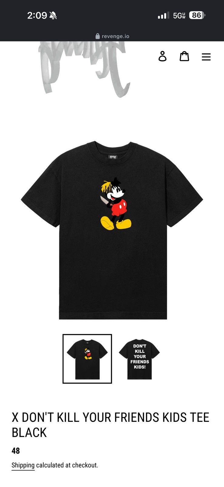 Revenge Revenge X Don’t Kill Your Friends Kids Tee Black Size US XXL / EU 58 / 5 - 2 Thumbnail
