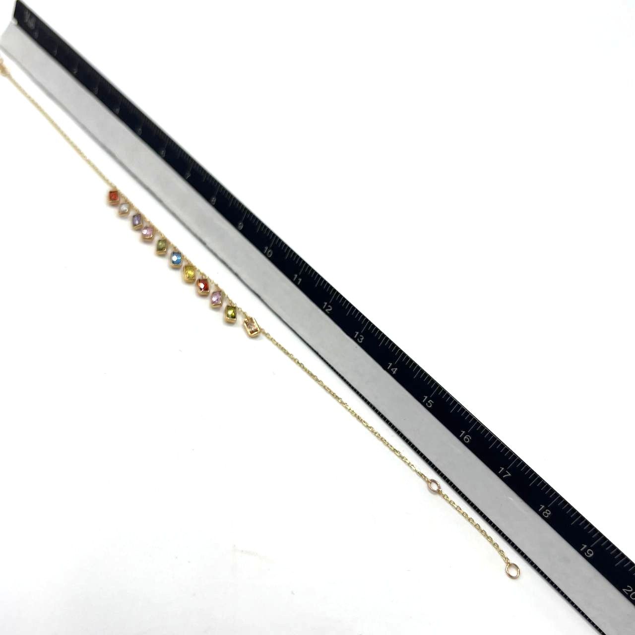 Other Elegant 14K gold bracelet adorned with vibrant multicolored Size ONE SIZE - 9 Thumbnail