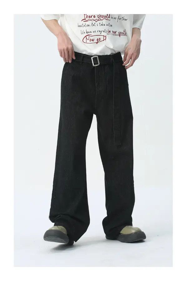 Japanese Brand Minami x Miho Black retro washed detachable belt jeans Size US 32 / EU 48 - 2 Thumbnail
