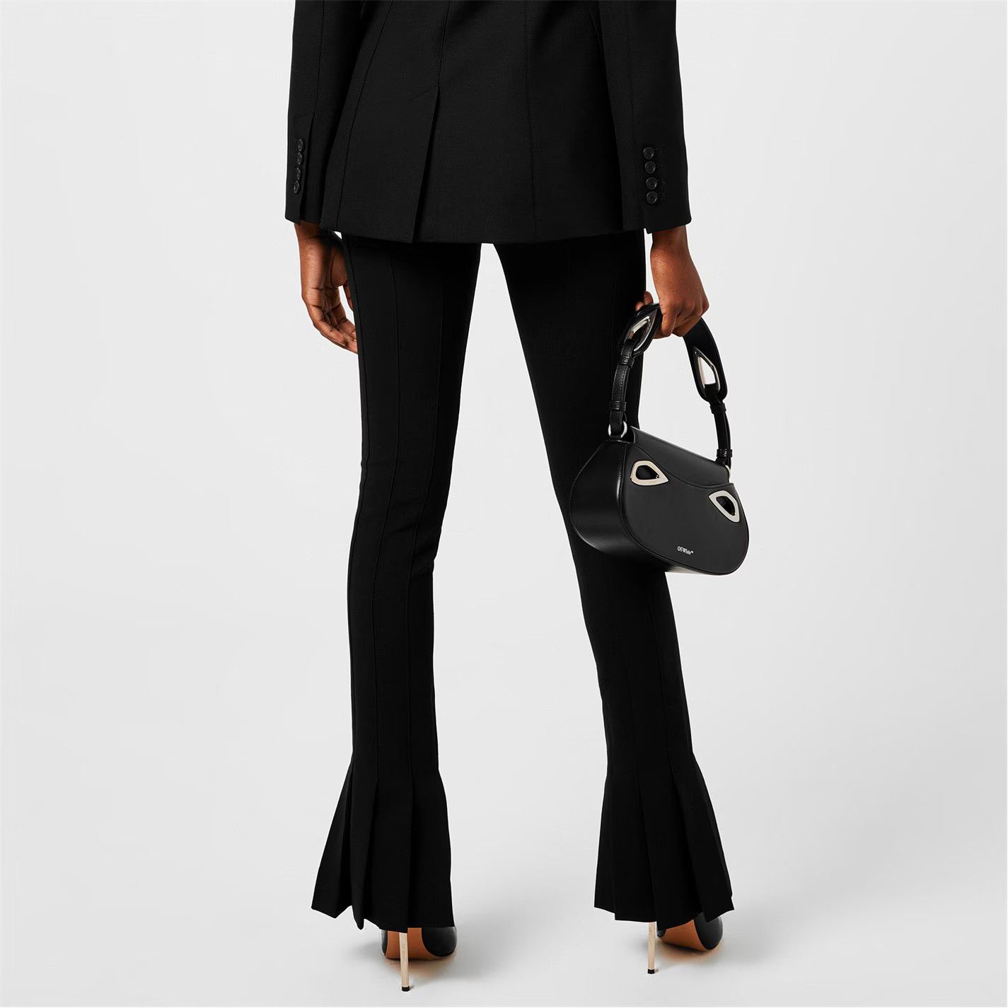 Off-White o1g2r1mq1224 Bell Bottom Pant in Black Size 29" - 4 Thumbnail