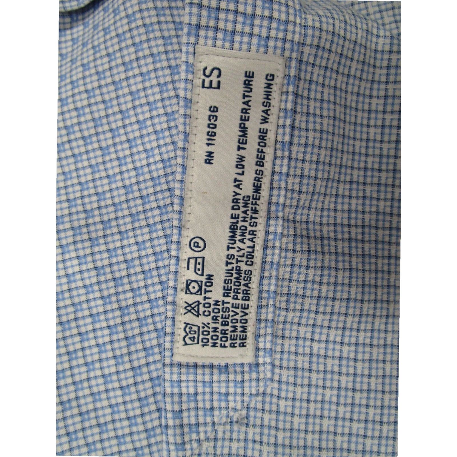 Charles Tyrwhitt Charles Tyrwhitt Slim Fit Dress Shirt Men 36 17.5 Blue Cotton Long Sleeve Non Iron Size 36R - 4 Thumbnail