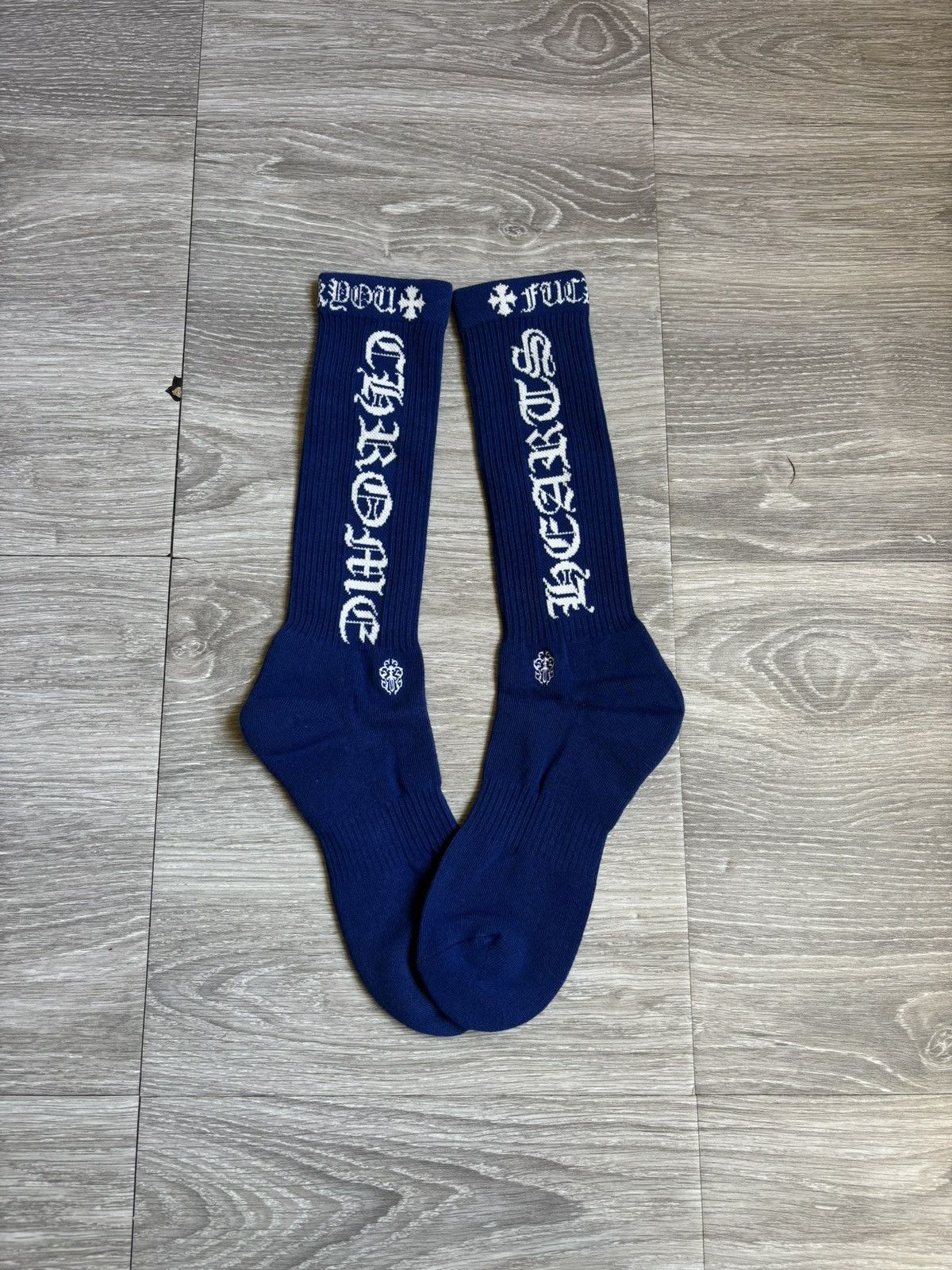 Chrome Hearts CHROME HEARTS WHITE GREEN STRIPED SOCKS FUCK YOU