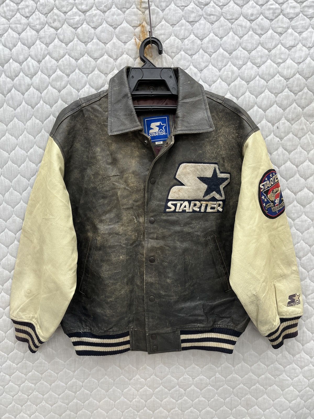Starter 🔥🔥🔥STEALS VINTAGE STARTER VARSITY LEATHER JACKET Size US L / EU 52-54 / 3 - 2 Thumbnail