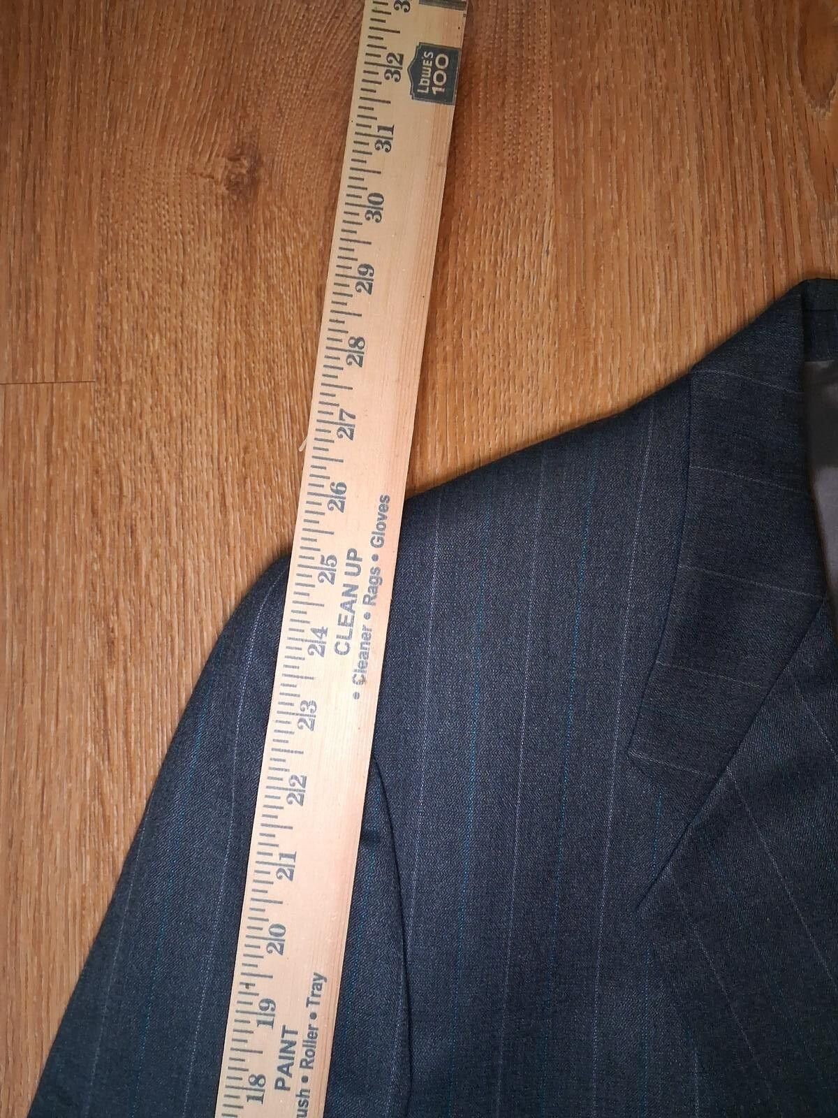 Yves Saint Laurent Yves Saint Laurent Sport Coat 42L Gray Striped Sharkskin Size 42L - 12 Thumbnail
