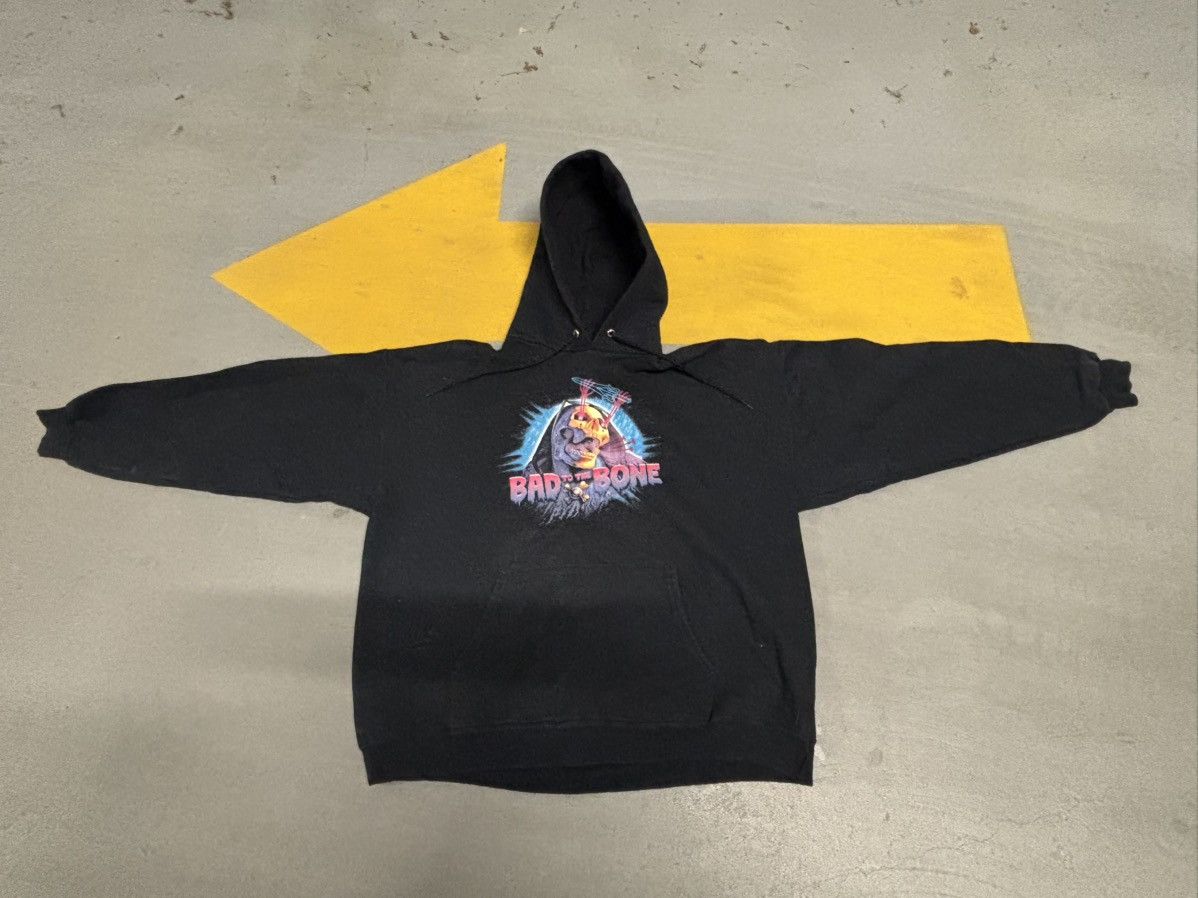 Hanes × Vintage Vintage Bad To The Bone Hoodie 90s Hanes Rare Size US XL / EU 56 / 4 - 1 Thumbnail