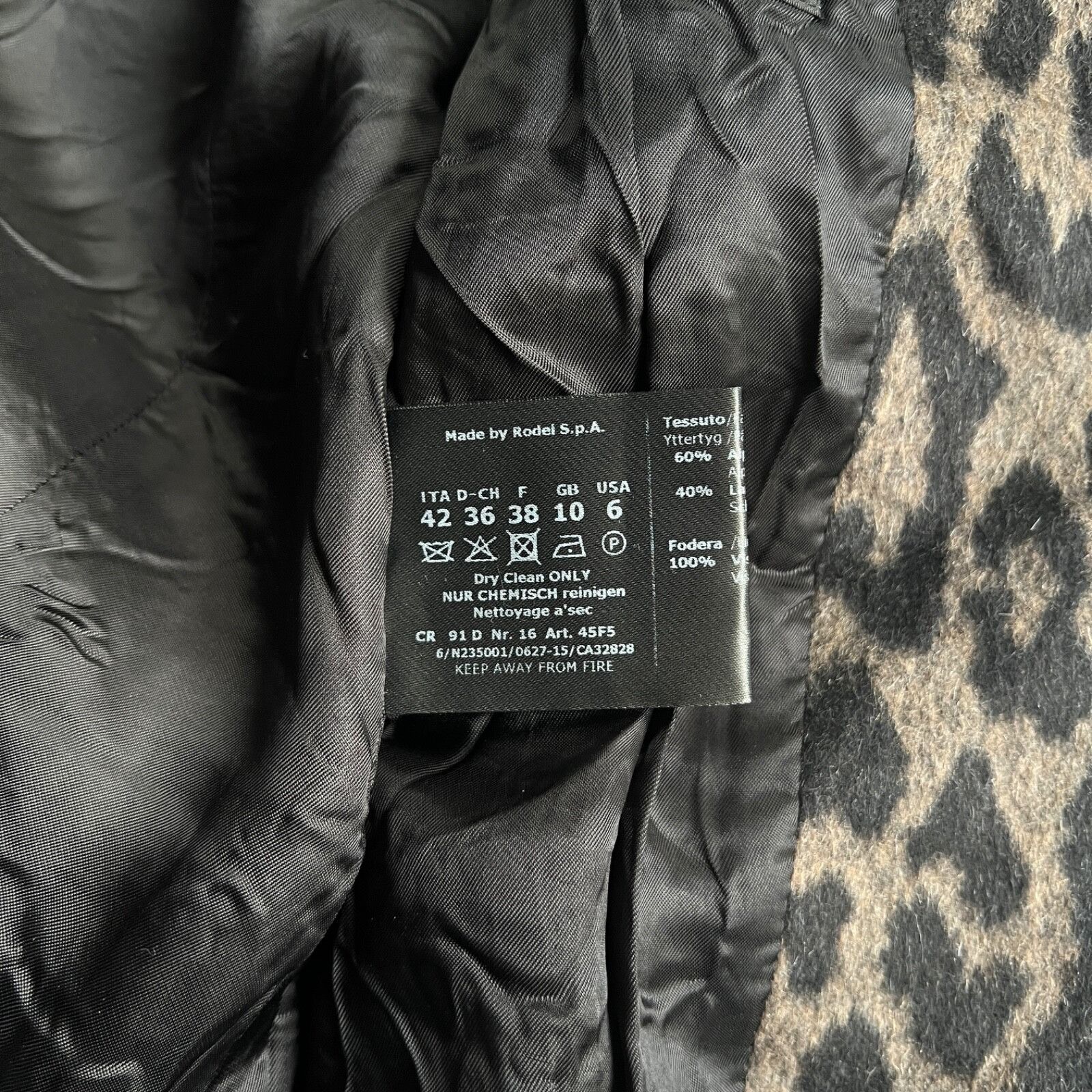 Cinzia Rocca Cinzia Rocca Alpaca Wool Leopard Pattern Coat 8714AC Size M / US 6-8 / IT 42-44 - 6 Thumbnail