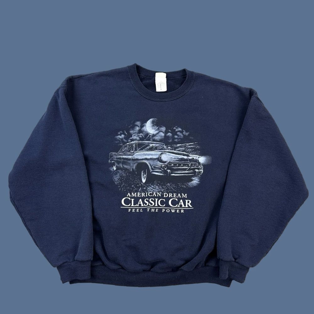 Vintage VINTAGE American Tradition Sweatshirt Mens XL Navy Classic Car Graphic Pullover Size US XL / EU 56 / 4 - 1 Thumbnail