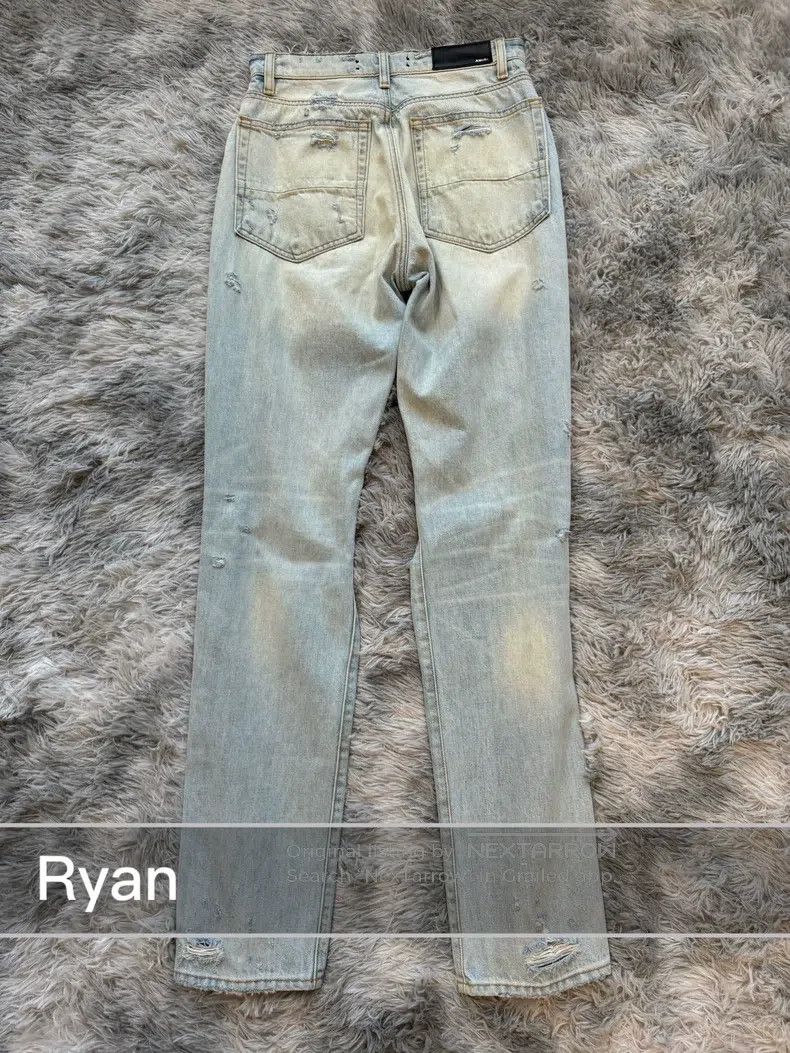 Amiri Amiri Blade-cut destroyed denim pants, washed blue Size 25" / US 0 / IT 36 - 7 Thumbnail