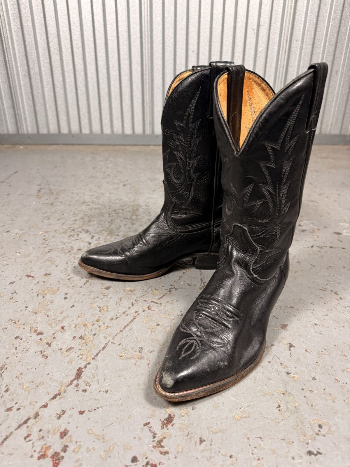 Boulet 90s Vintage Boulet Canada Made All Black Cowboy Boots Size US 7.5 / EU 40-41 - 4 Thumbnail