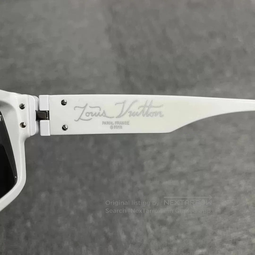 Louis Vuitton Louis Vuitton White Virgil Painted Logo Sunglasses. Size ONE SIZE - 3 Thumbnail