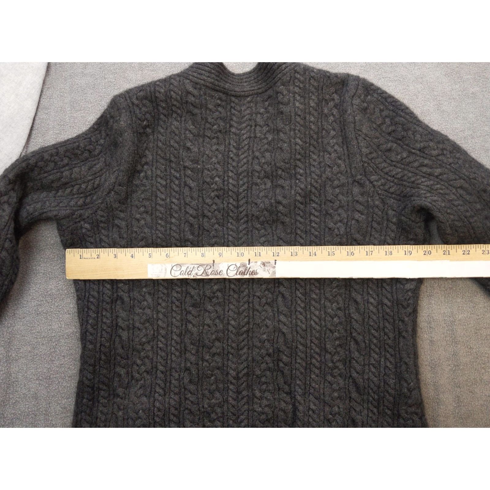 Duluth Trading Company Duluth Trading Co Womens XL Gray Cashmere Blend Wool Knit Cable Knit Cardigan Pockets Sweater Size XL / US 12-14 / IT 48-50 - 5 Thumbnail