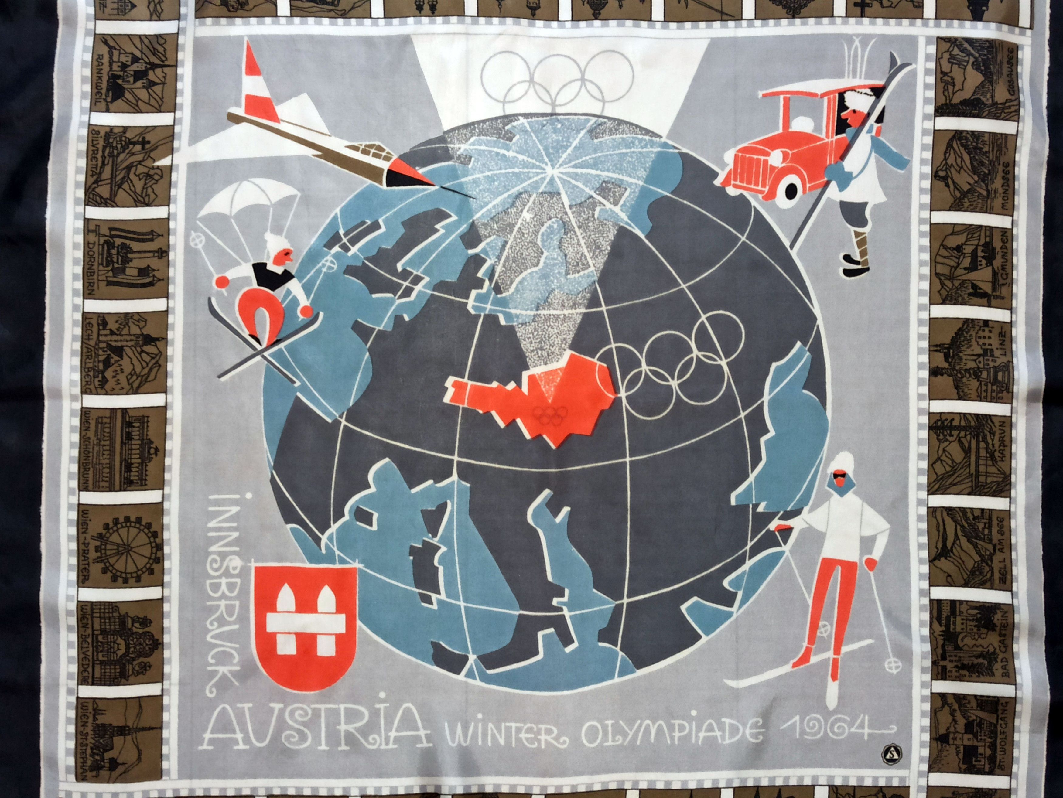 Other × Vintage INNSBRUCK OLYMPIADE 1964 SILK SCARF Size ONE SIZE - 2 Thumbnail