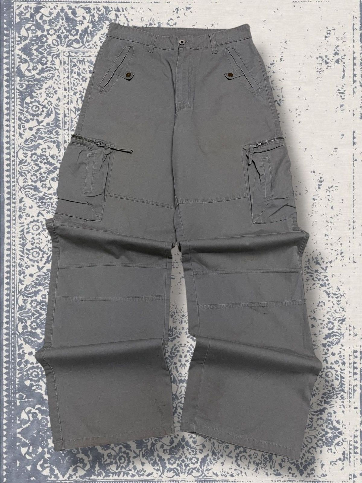 Designer × Japanese Brand × Vintage Vintage 1990s Japan Designer No Brake Cargo Multipcoket Pant Size US 29 - 1 Thumbnail