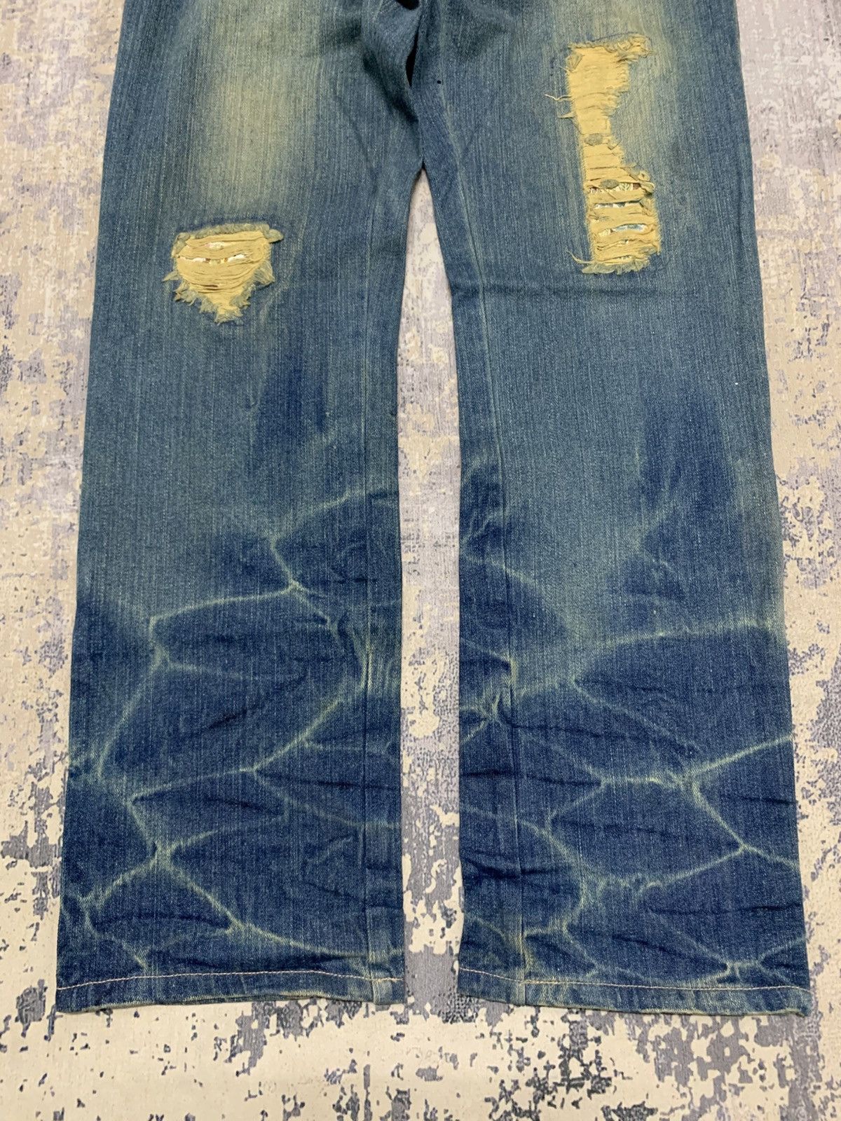Japanese Brand Archive Japanese Sukajan Gumu Distressed Patchwork Jeans 32 Size US 32 / EU 48 - 3 Thumbnail