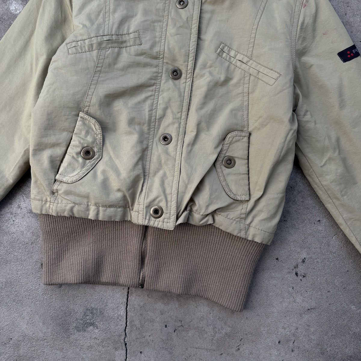 Peuterey × Vintage Peuterey Bomber Nylon Jacket Cream Size L / US 10 / IT 46 - 3 Thumbnail