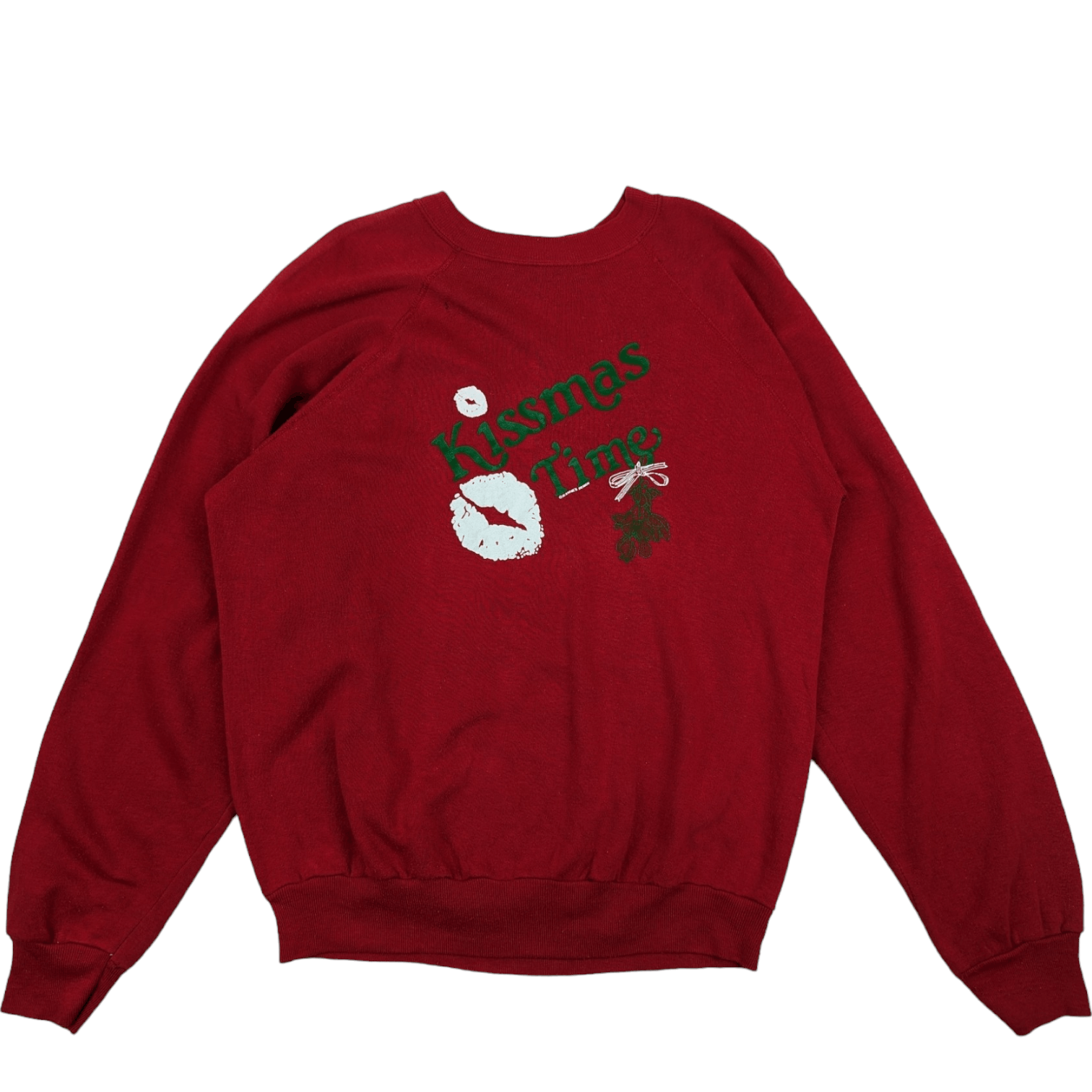 Vintage Vintage KISSMASS TIME Merry Christmas Valentine Sweatshirt Size L / US 10 / IT 46 - 2 Thumbnail