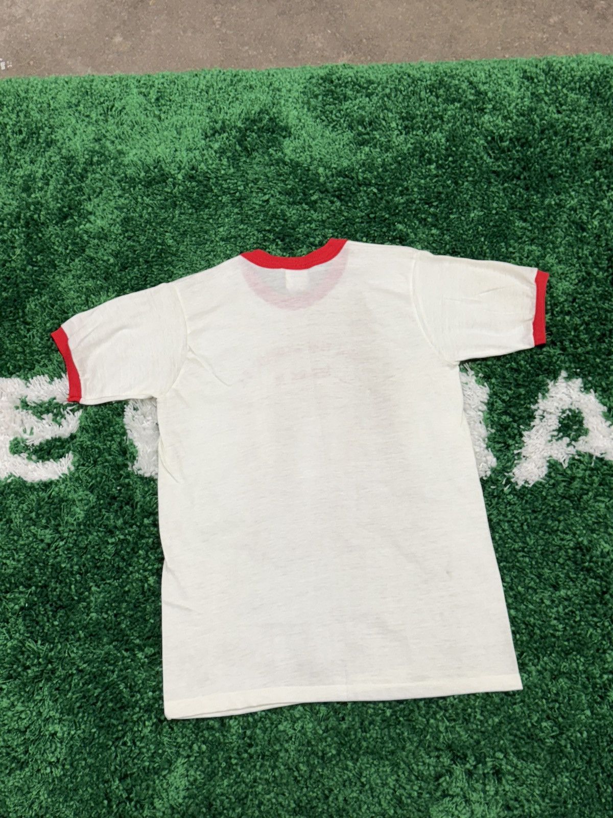 Vintage 70s Floral Park High School Ringer Tee Red Stitch Large Size US L / EU 52-54 / 3 - 5 Thumbnail