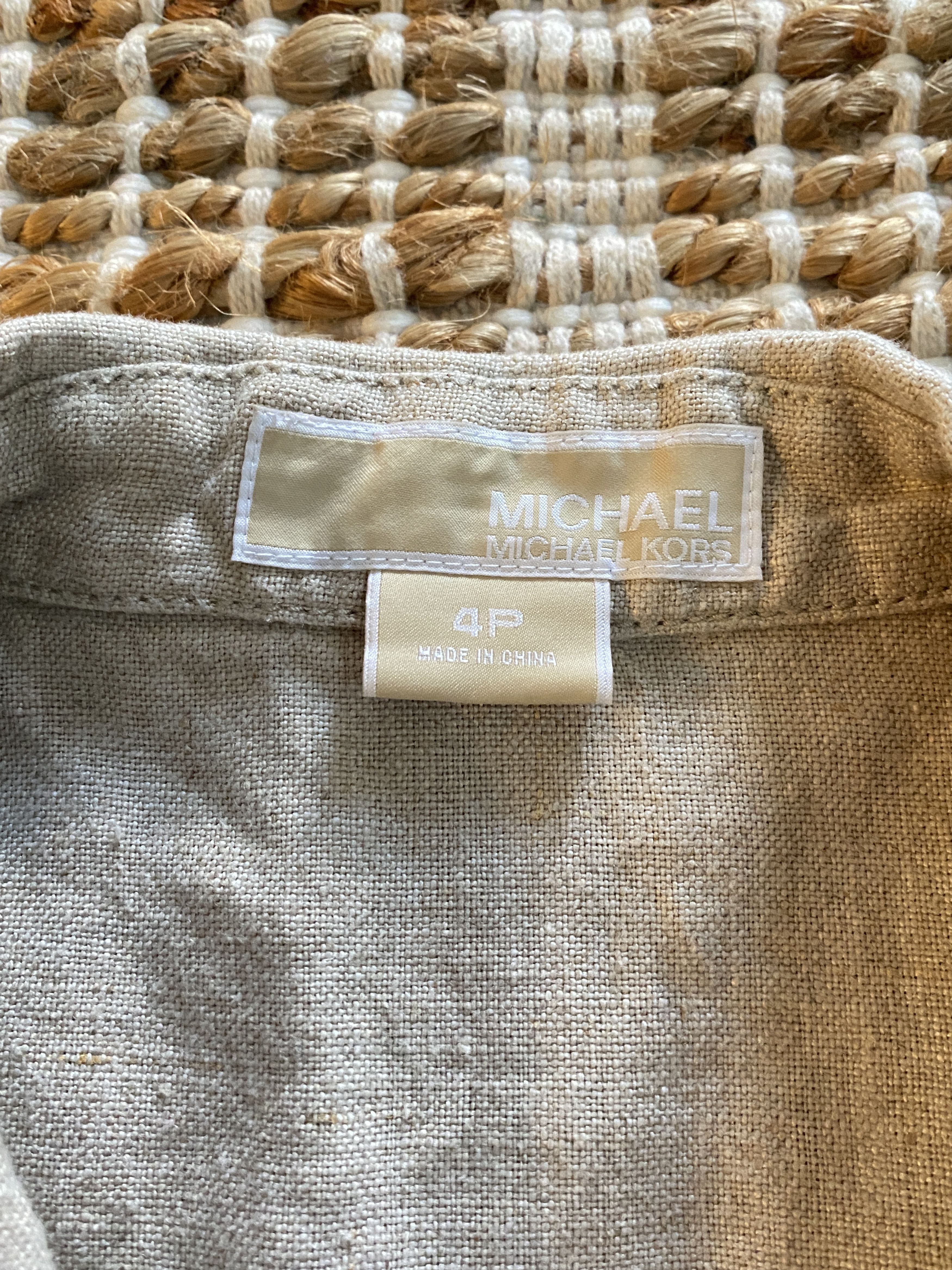 Michael Kors Michael Kors Black Linen Short Sleeve Button-Down Blouse Size S / US 4 / IT 40 - 11 Thumbnail