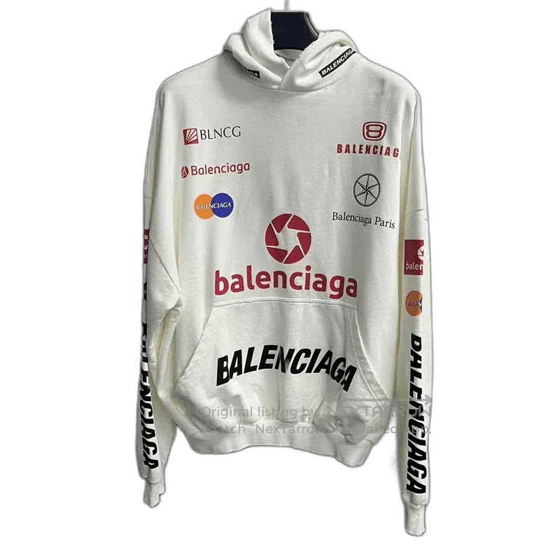 Balenciaga balenciaga White letter logo print hooded sweatshirt. Size US M / EU 48-50 / 2 - 1 Thumbnail