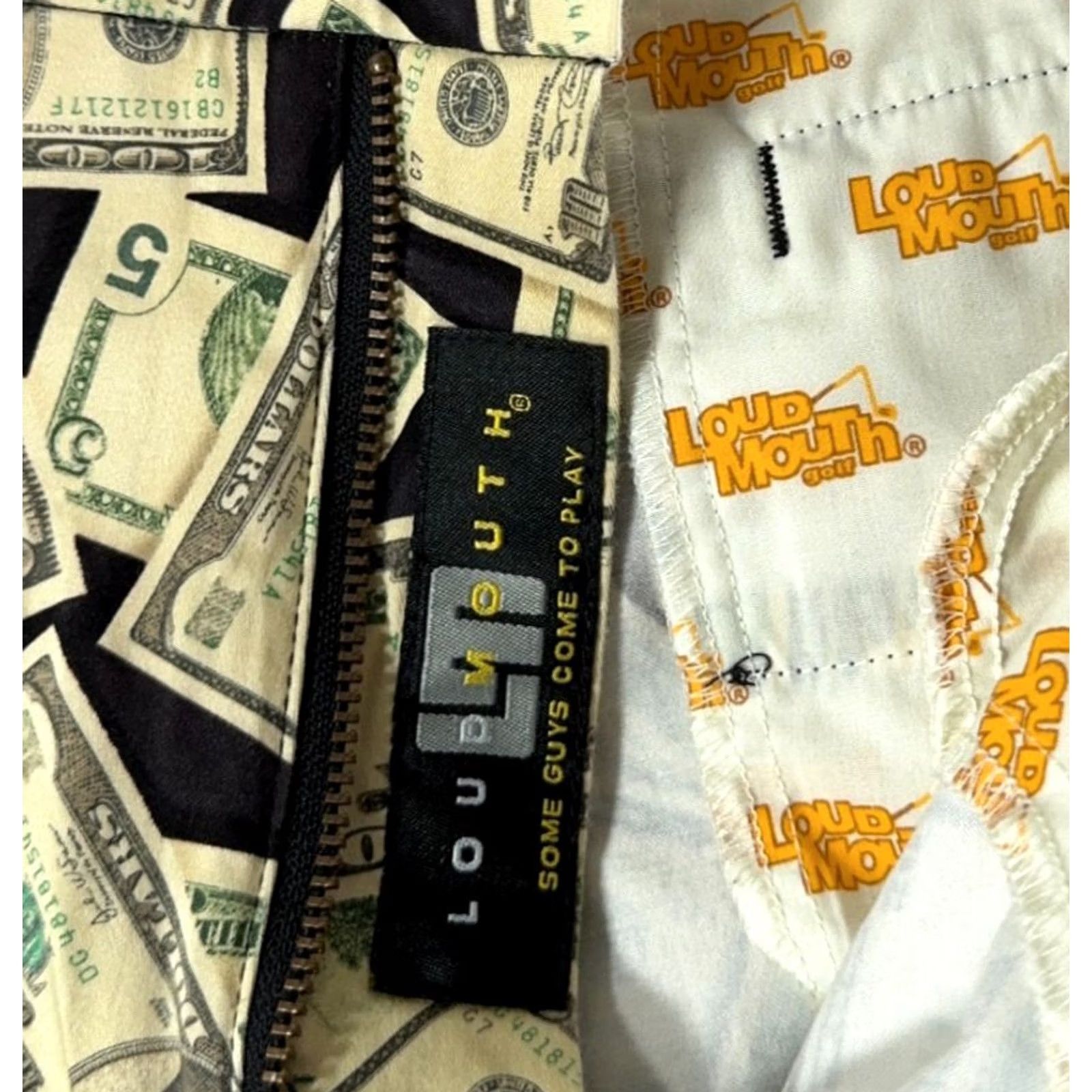 Vintage Loudmouth Golf Shorts Mens 40 Dollar Bill Cash Money Stretchy AOP Print 9 In Pants Green Cotton Blend Short Casual Mens 40 in inseam 9 in Size US 40 / EU 56 - 5 Thumbnail