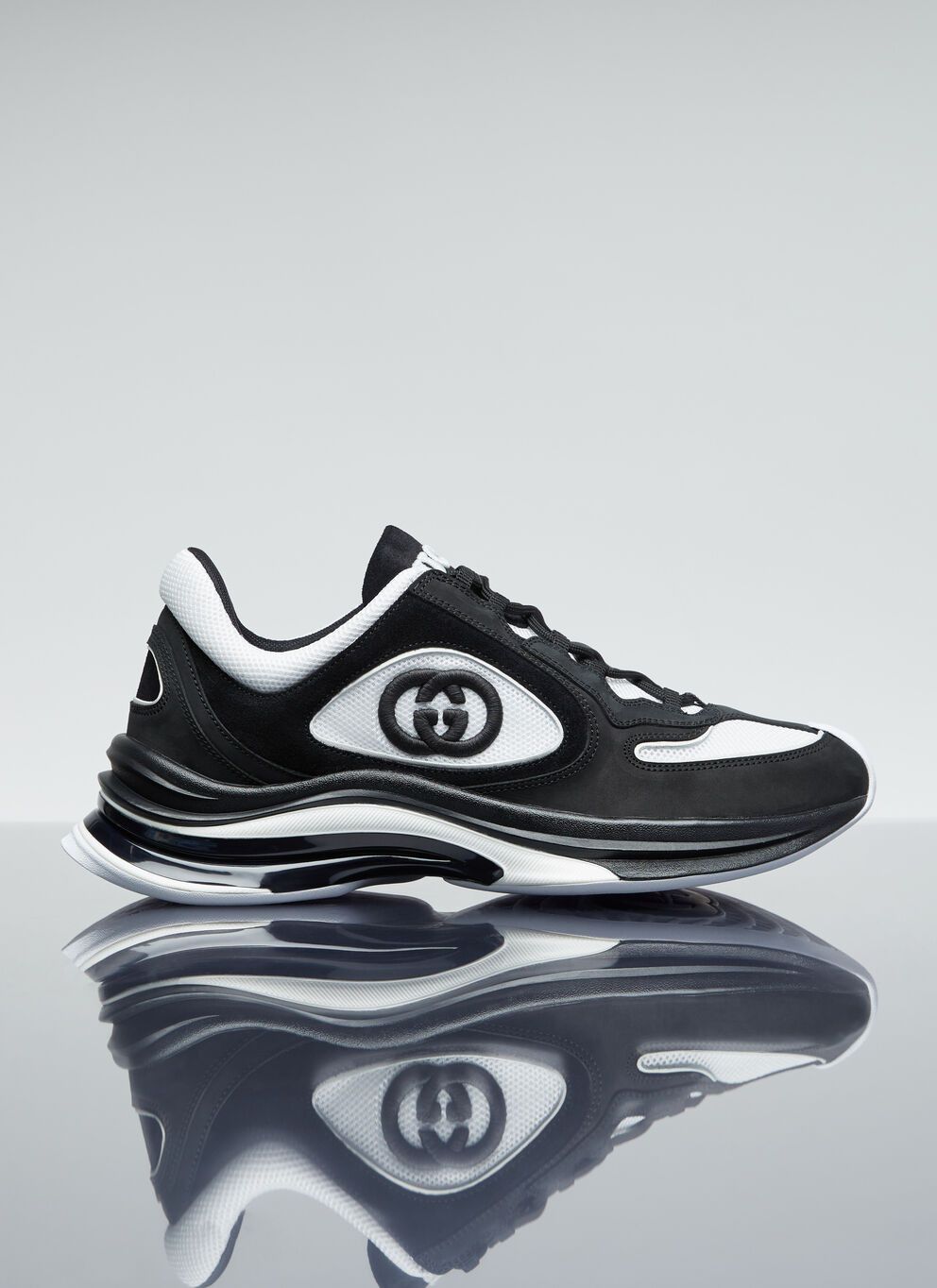 image of Gucci Interlocking G Run Sneakers in Black, Men's (Size 12)