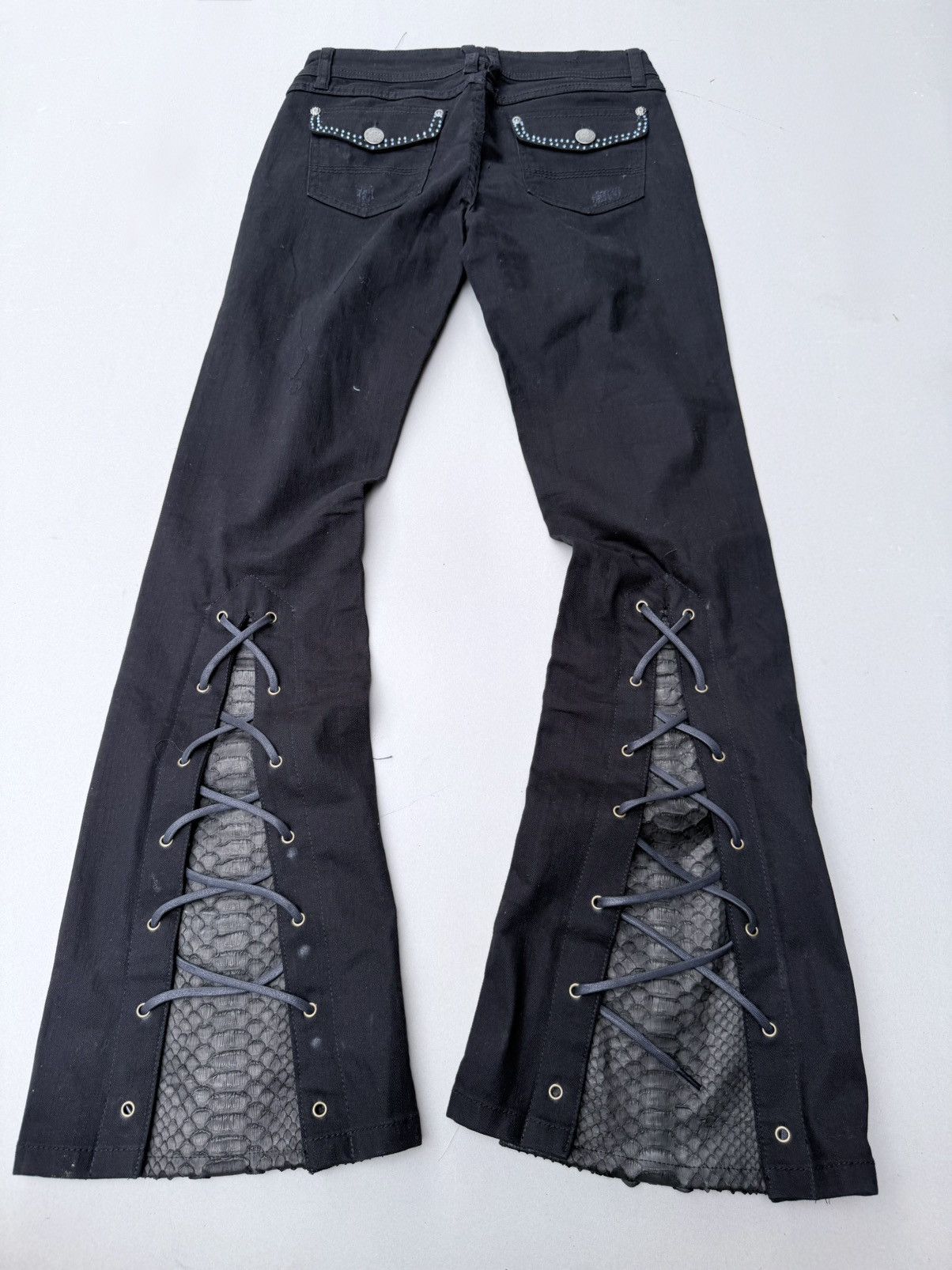 Japanese Brand COX Lace up flare jeans Size US 27 - 4 Thumbnail