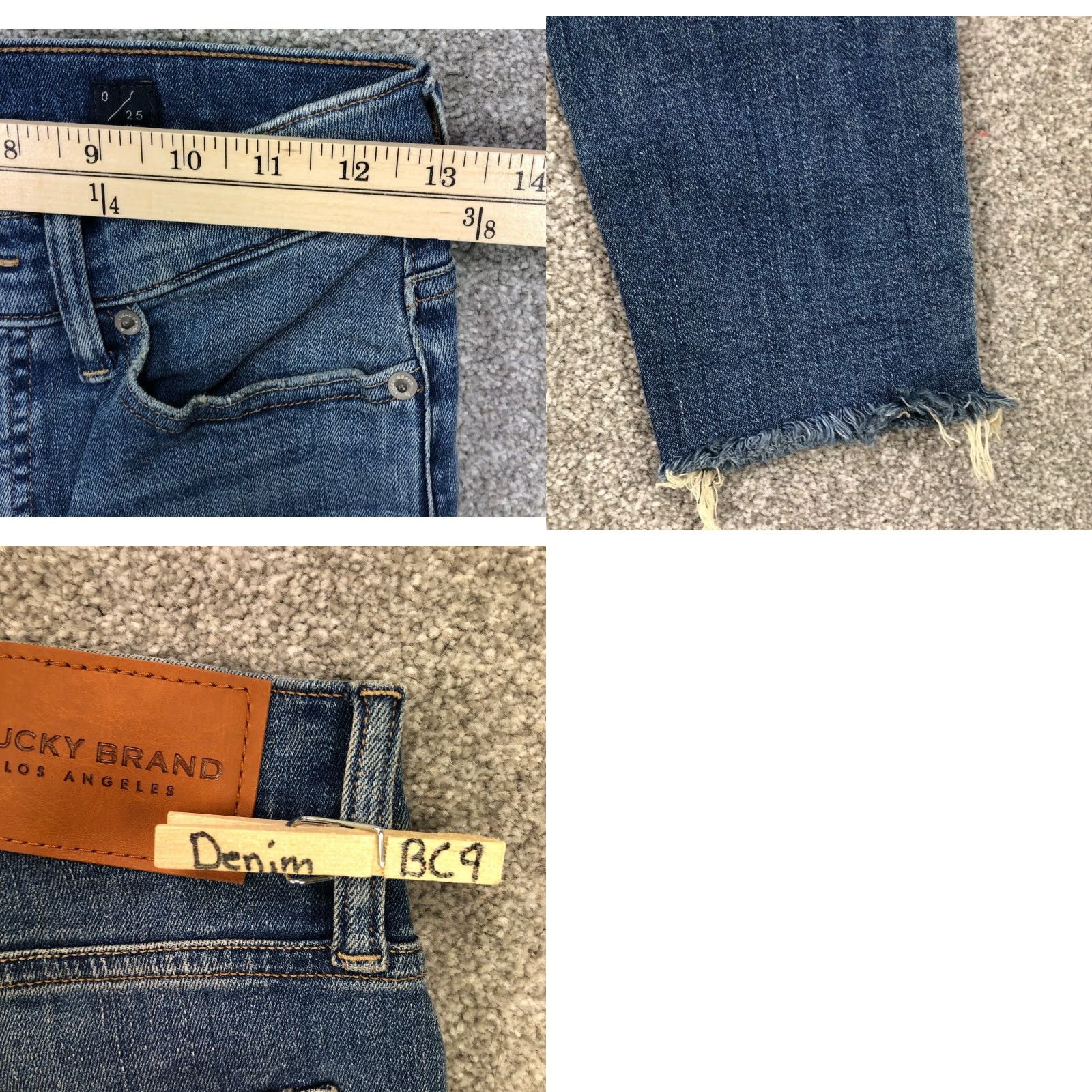 Lucky Brand Lucky Brand Jeans Women Skinny 0 25 Ankle Raw Hem Distressed Blue Denim Pants Size 25" / US 0 / IT 36 - 8 Thumbnail