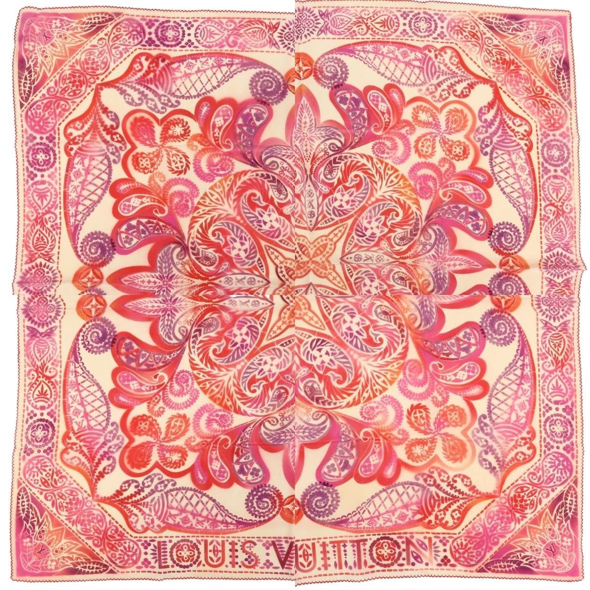 Louis Vuitton Louis Vuitton Silk Scarf Paisley Design Multicolor Size ONE SIZE - 3 Thumbnail