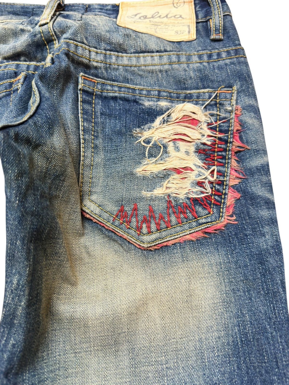 Hysteric Glamour Vintage Lolita Jeans Mudwash Ripped Grunge Distressed Denim Size US 29 - 7 Thumbnail