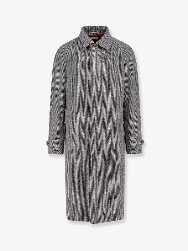 Brunello Cucinelli o1w1db10326 Cashmere Blend Coat in Grey Size US M / EU 48-50 / 2 - 1 Thumbnail