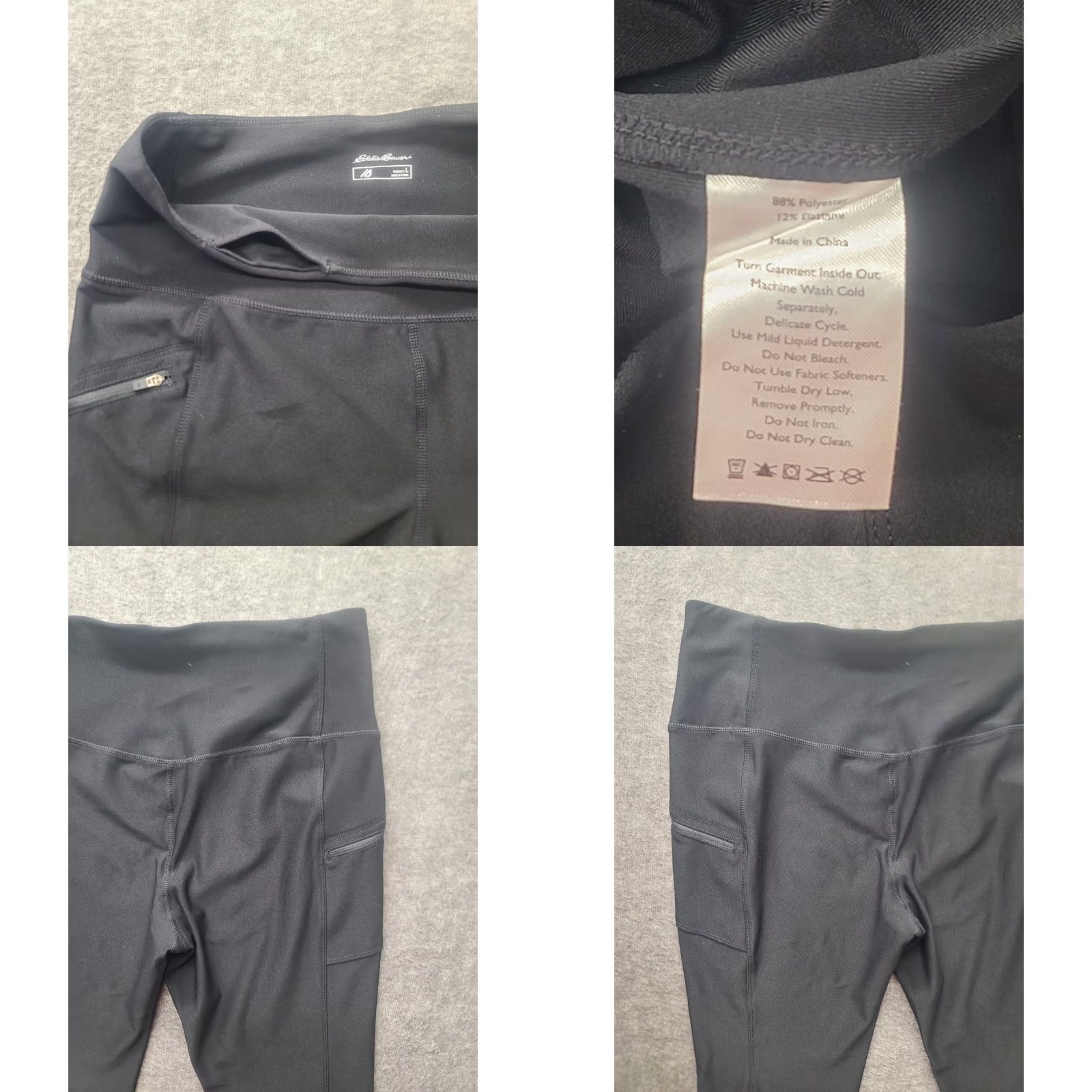 Eddie Bauer VINTAGE Eddie Bauer Active Leggings Womens L Slim Fit High Rise Zippered Pockets Size 36" / US 14 / IT 50 - 8 Thumbnail