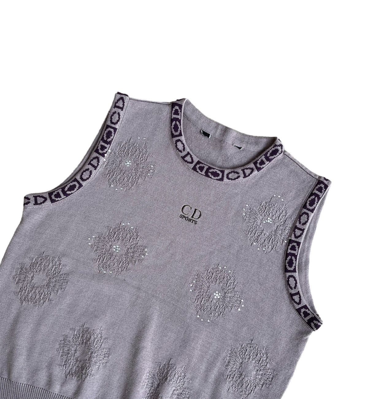Vintage Christian Dior Sports Vest Knitwear Women"s Center Logo Size S / US 4 / IT 40 - 3 Thumbnail