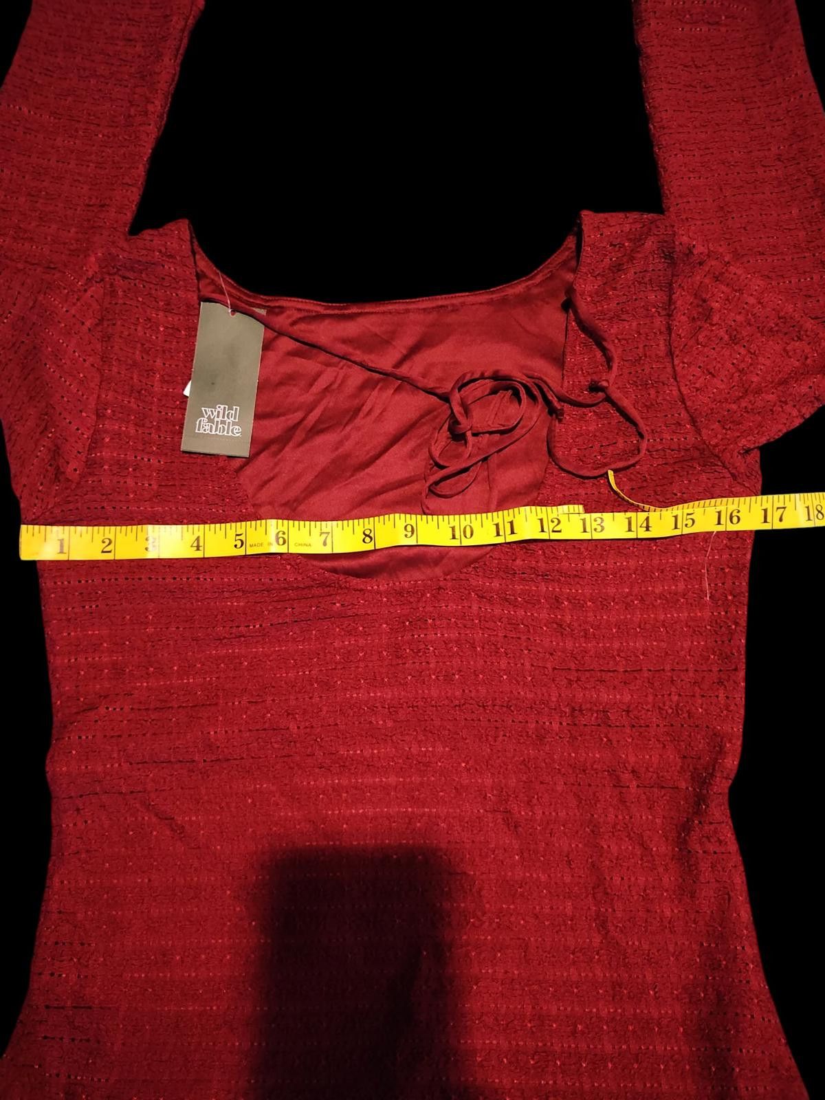Other Wild Fable Women's Long Sleeve Burgundy Knit Dress Size S / US 4 / IT 40 - 9 Thumbnail