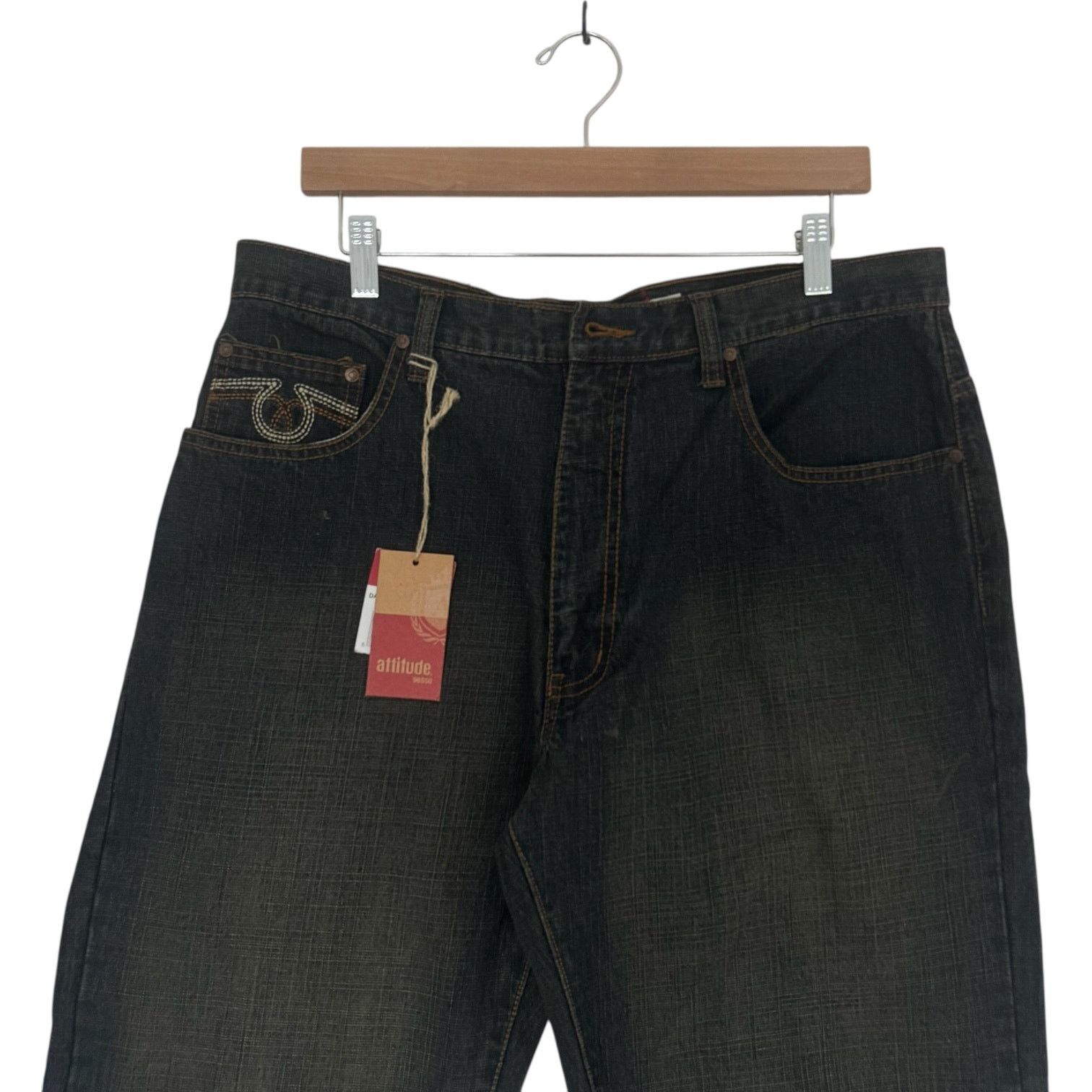 Vintage Vintage NTW Attitude Straight Leg Denim Jeans 34x30 Size US 34 / EU 50 - 2 Thumbnail