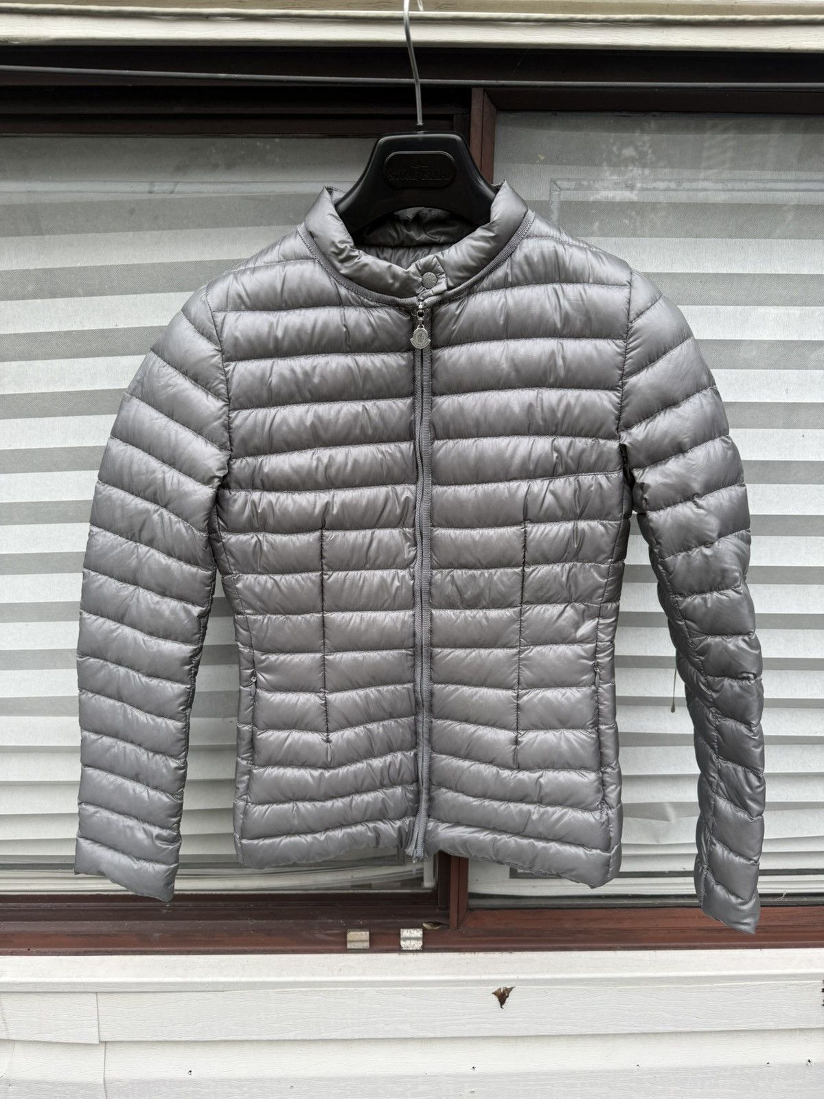 Moncler × Vintage MONCLER Astere Giubbotto Gray Hooded Down Puffer