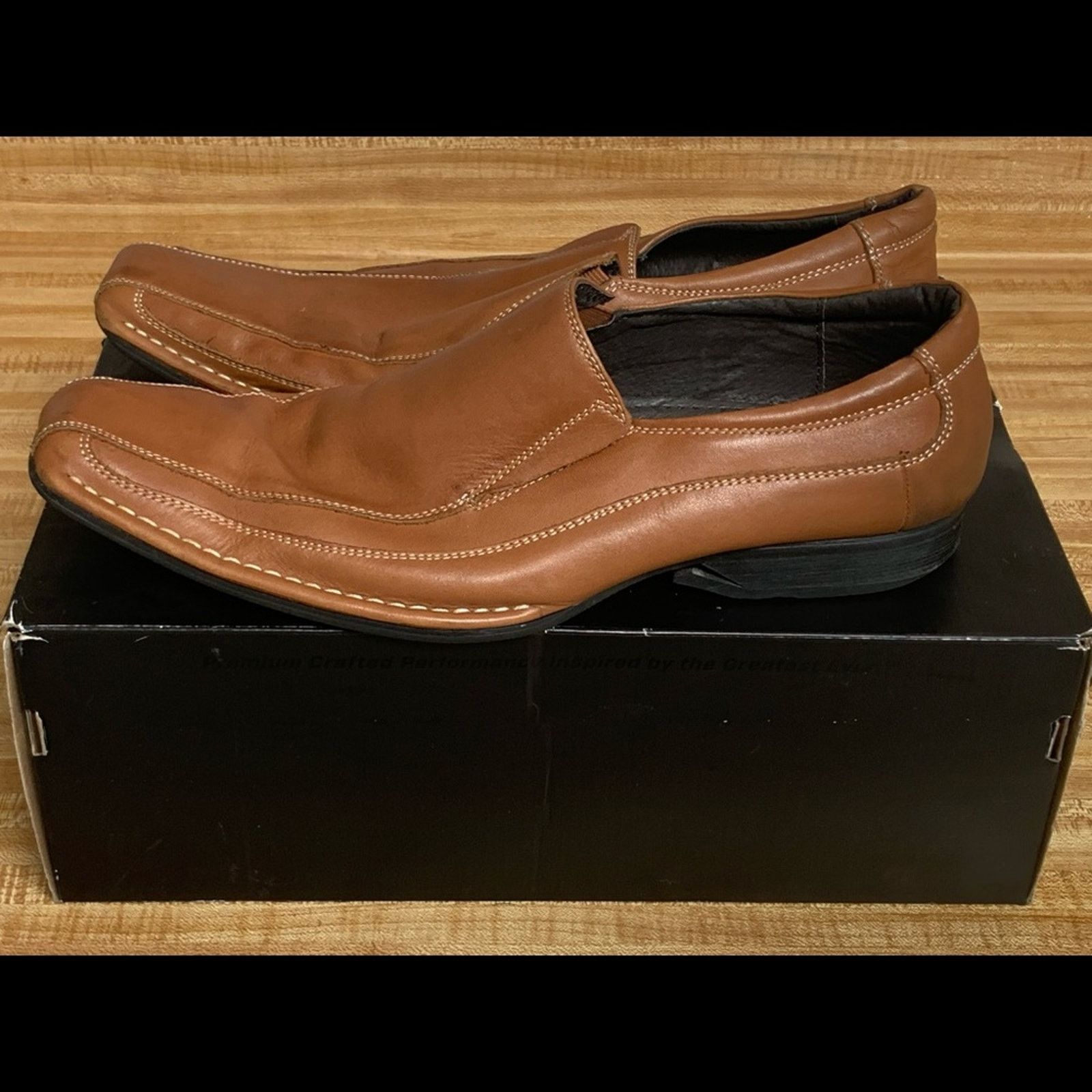 Daytona MENS DAYTONA DRESS SHOES SLIP-ON BROWN LEATHER SIZE 12 Size US 12 / EU 45 - 1 Thumbnail