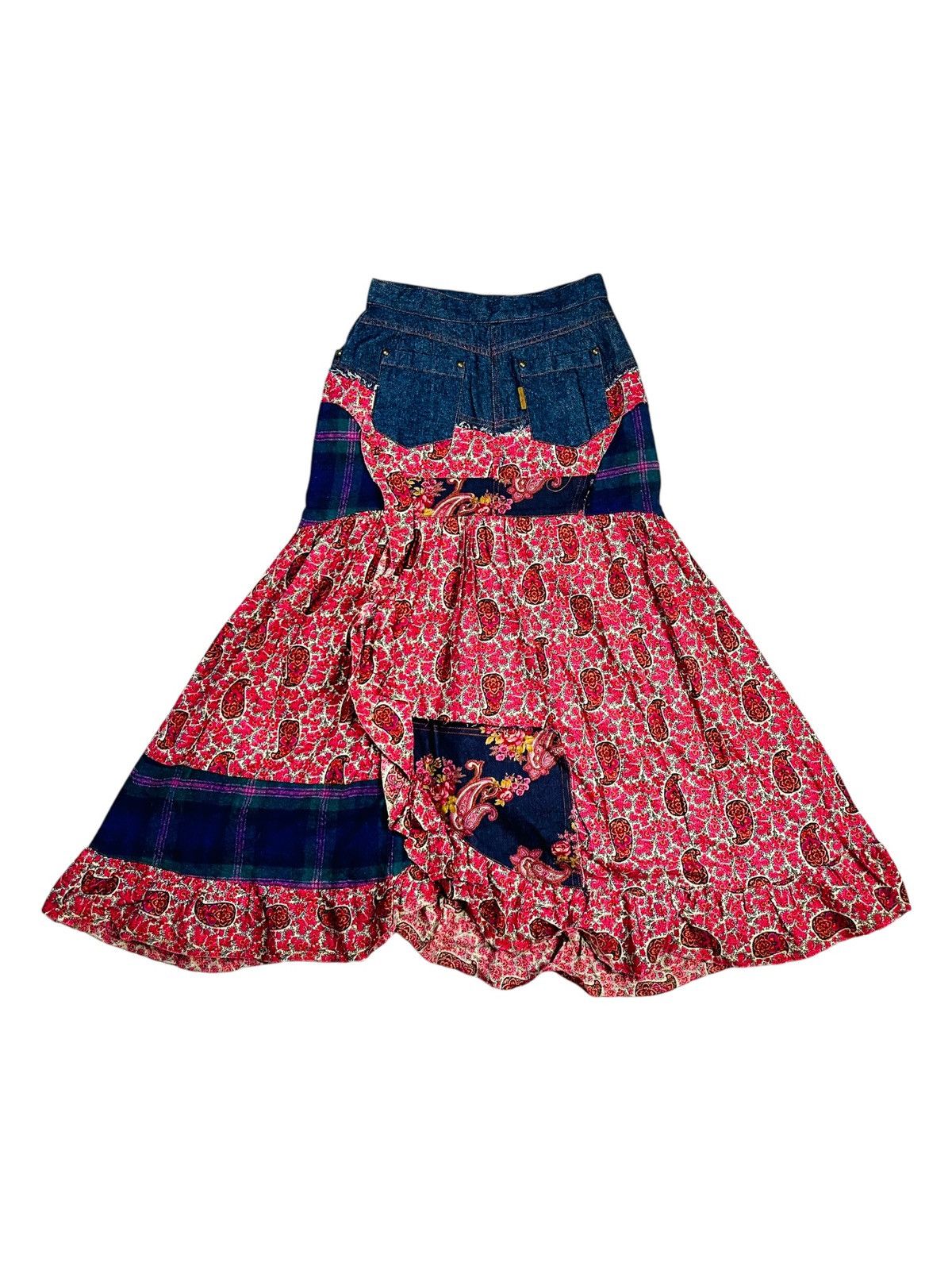Angel Blue 2000s Bettys Blue - Fantasy Floral Ruffle Skirt Size 28" / US 6 / IT 42 - 2 Thumbnail
