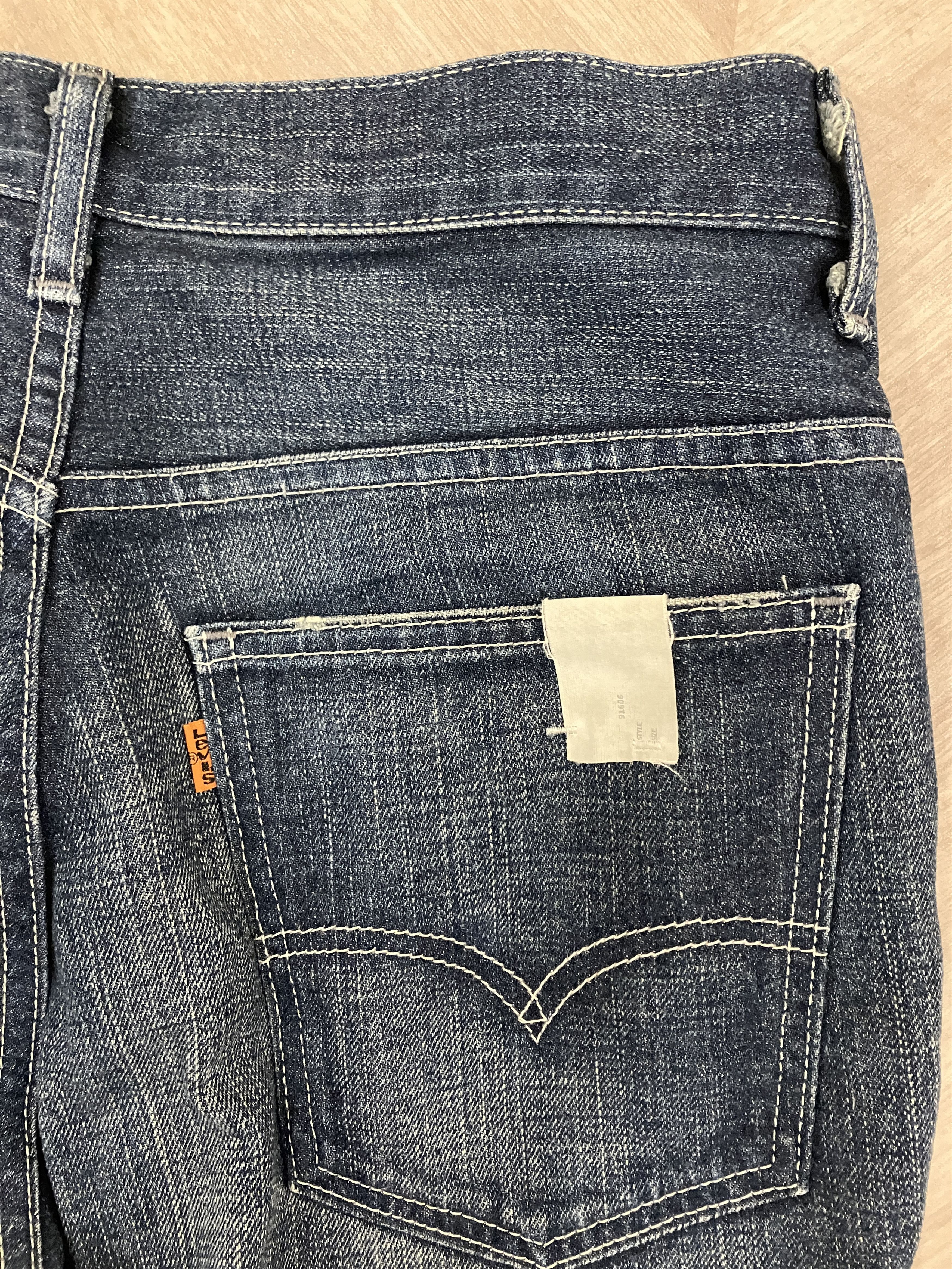Levi's × Vintage Vintage 70s Dark Wash Levi's Orange Tab Bell Bottom Flares Size US 31 - 2 Thumbnail