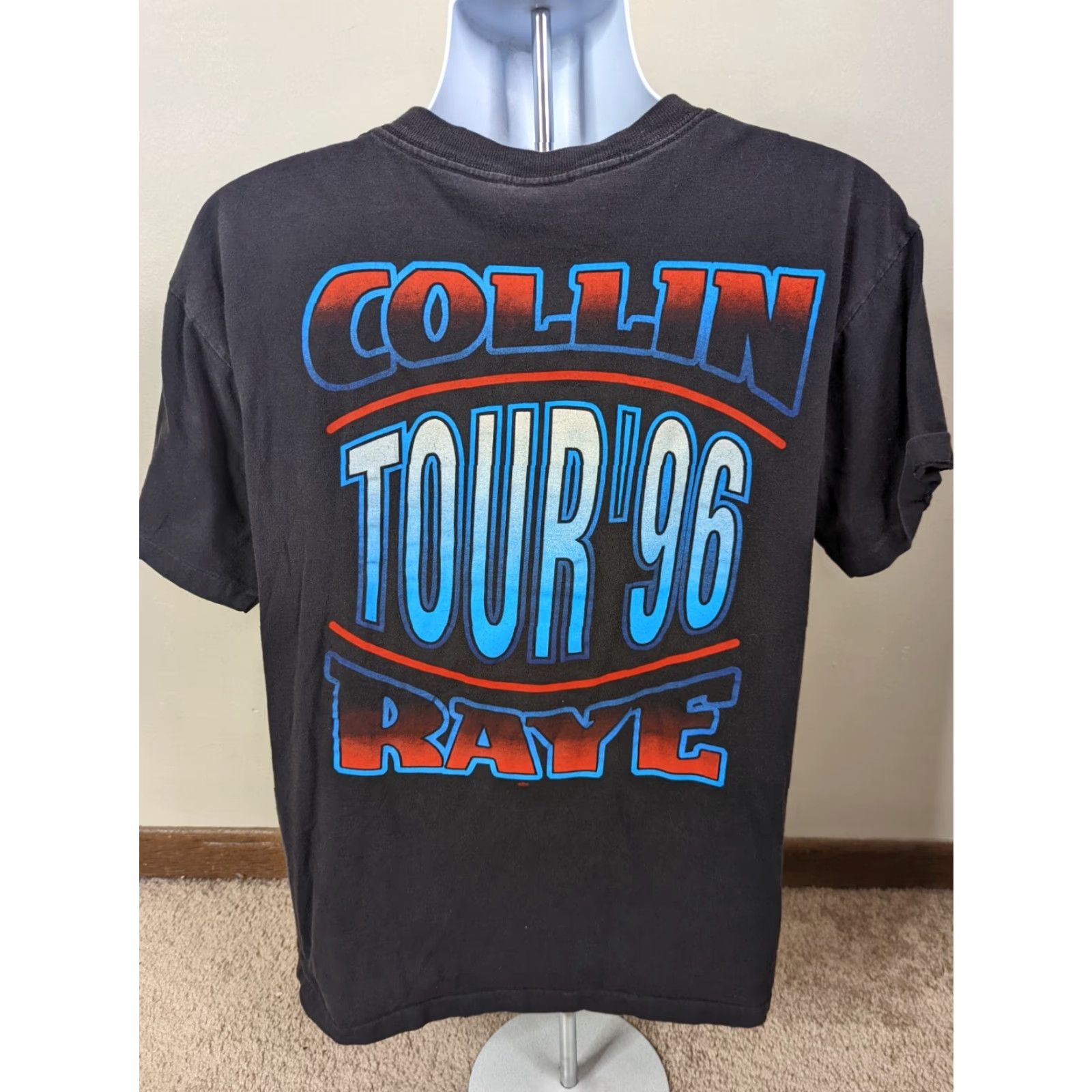 Vintage VINTAGE Collin Raye Mens Tour T Shirt 1996 Country Size L Black 100% Cotton Short Sleeve Round Neck Graphic Tee Mens 90s Tour Network Size US L / EU 52-54 / 3 - 2 Thumbnail