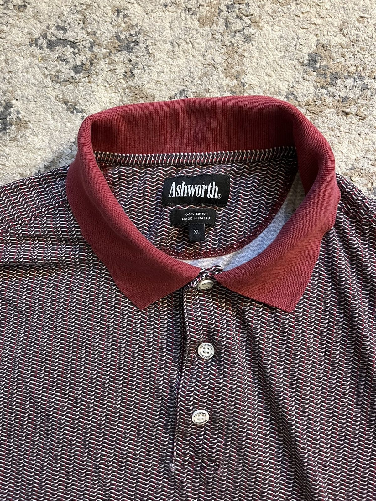 Ashworth Ashworth Men’s XL Burgundy Red Polo Size US XL / EU 56 / 4 - 2 Thumbnail