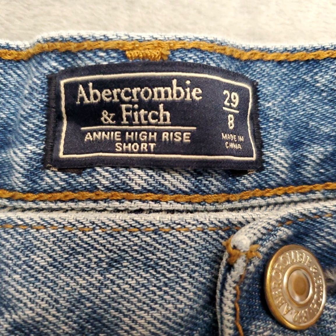 Abercrombie & Fitch Abercrombie & Fitch Shorts Women 29 Blue Denim Booty Biker Y2K Micro Mini Grunge Size 29" - 5 Thumbnail